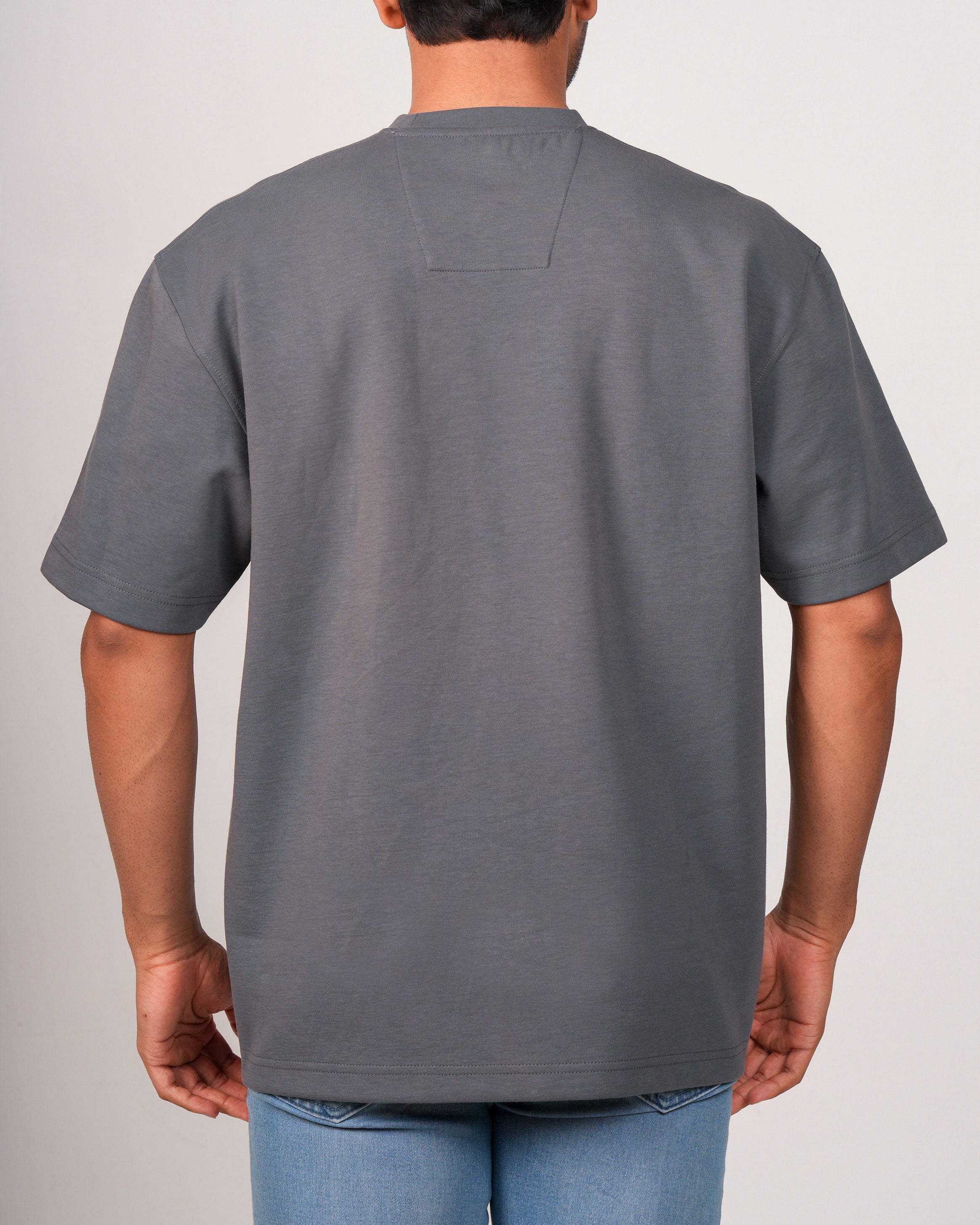 Emerald Oversized Crew Neck Tee-Charcoal