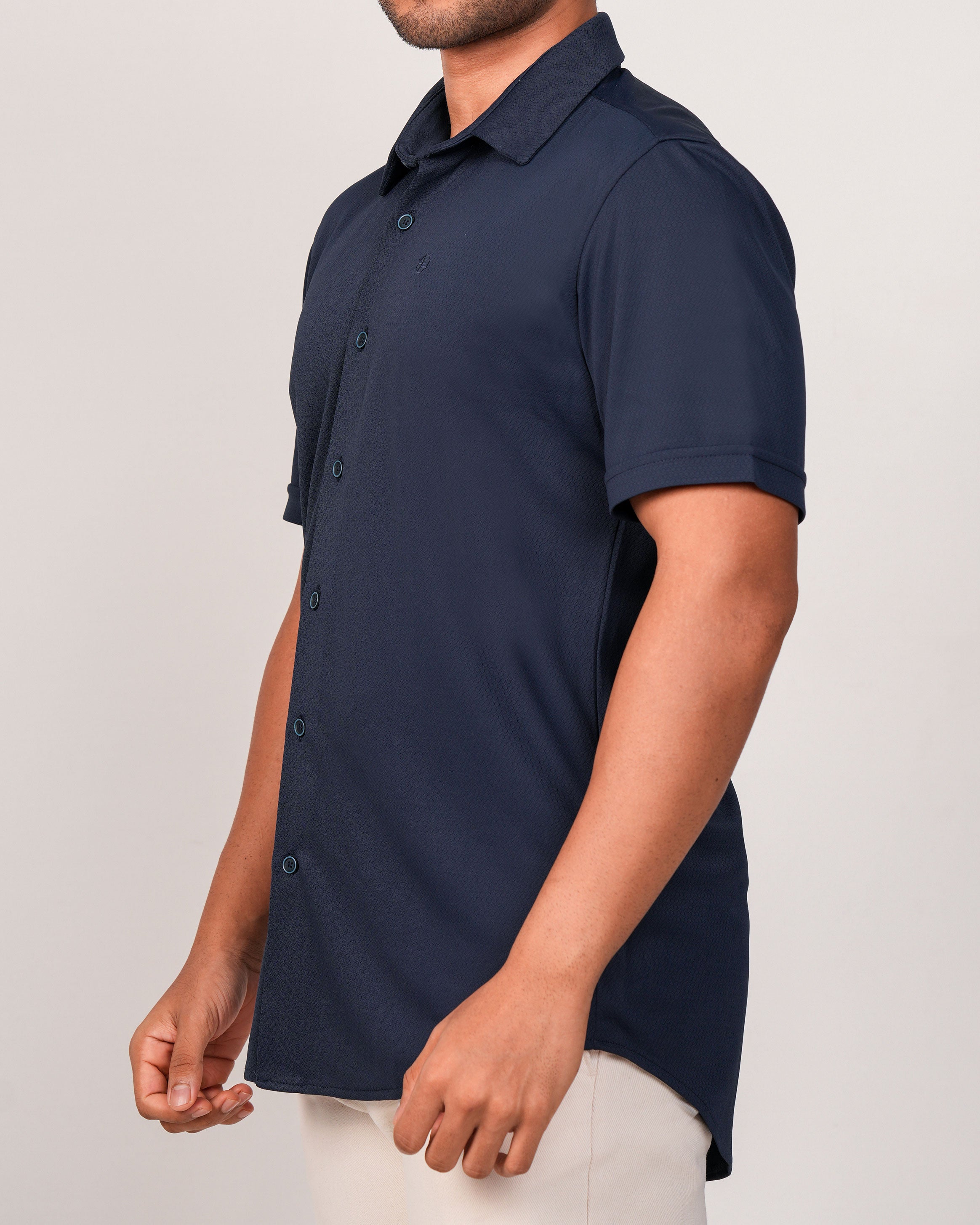Emerald Casual Jacquard Regular Fit-Insignia Blue