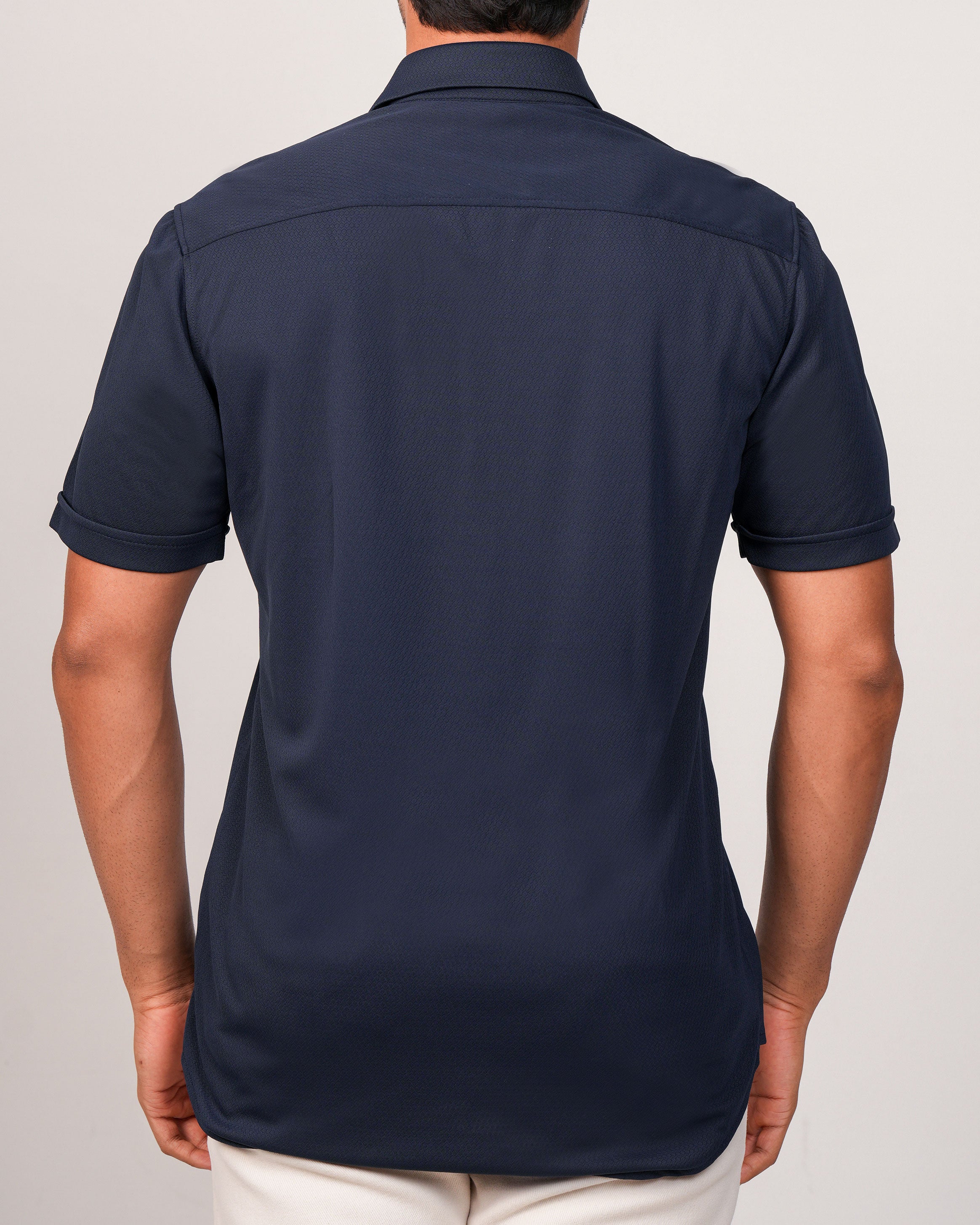 Emerald Casual Jacquard Regular Fit-Insignia Blue
