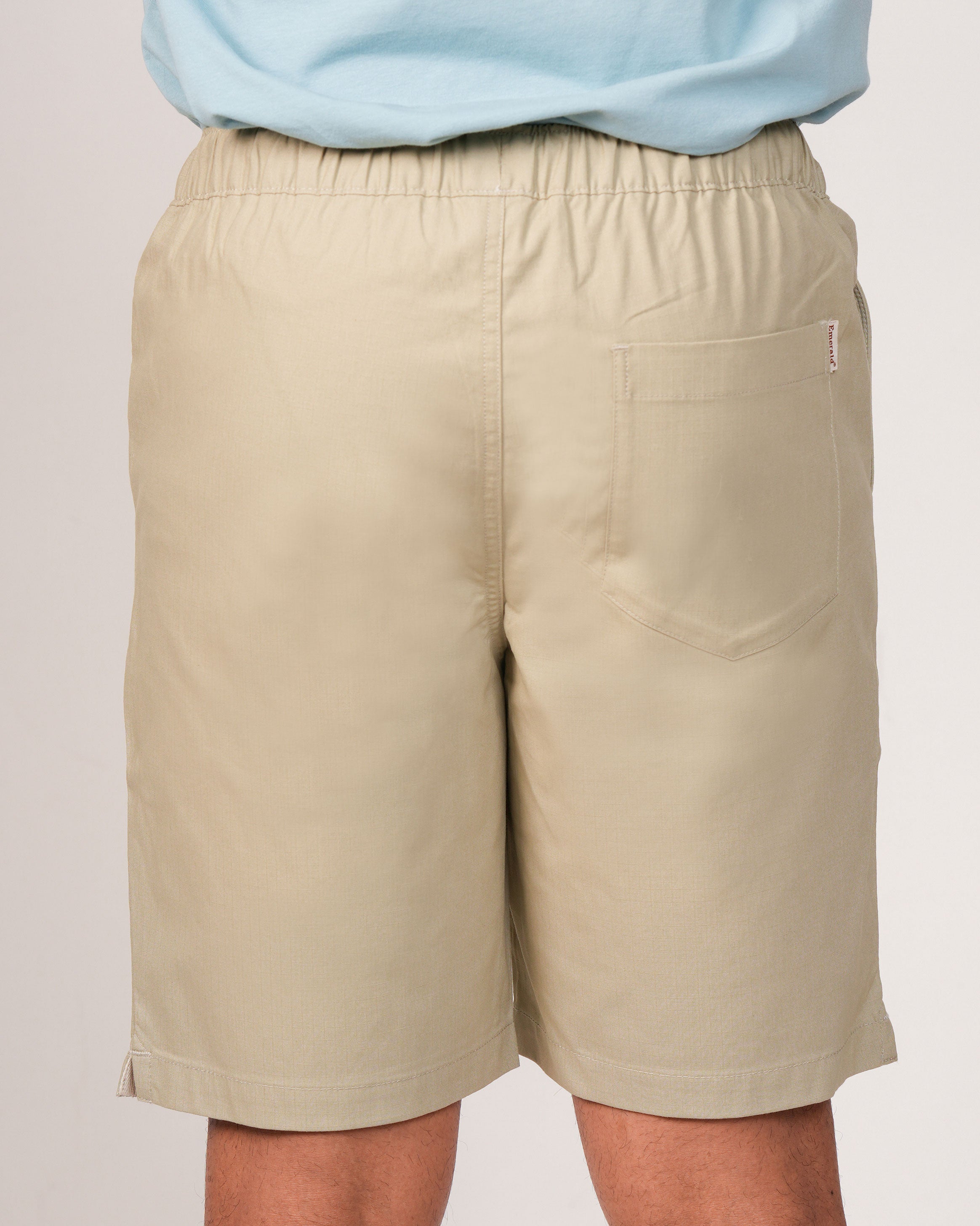 Emerald Chinoz Elasticated Short-Leather Brown