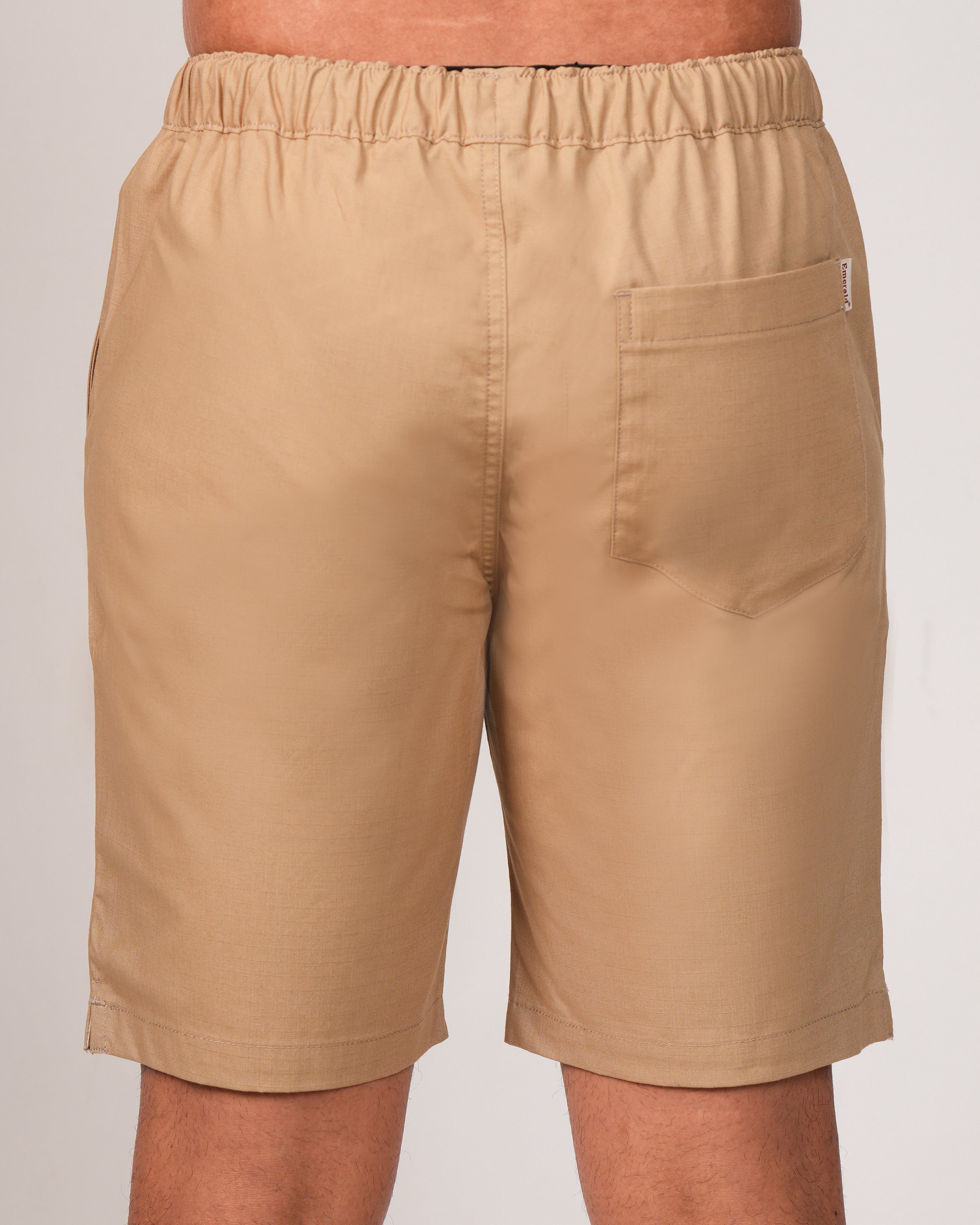 Emerald Chinoz Elasticated Short-Beige