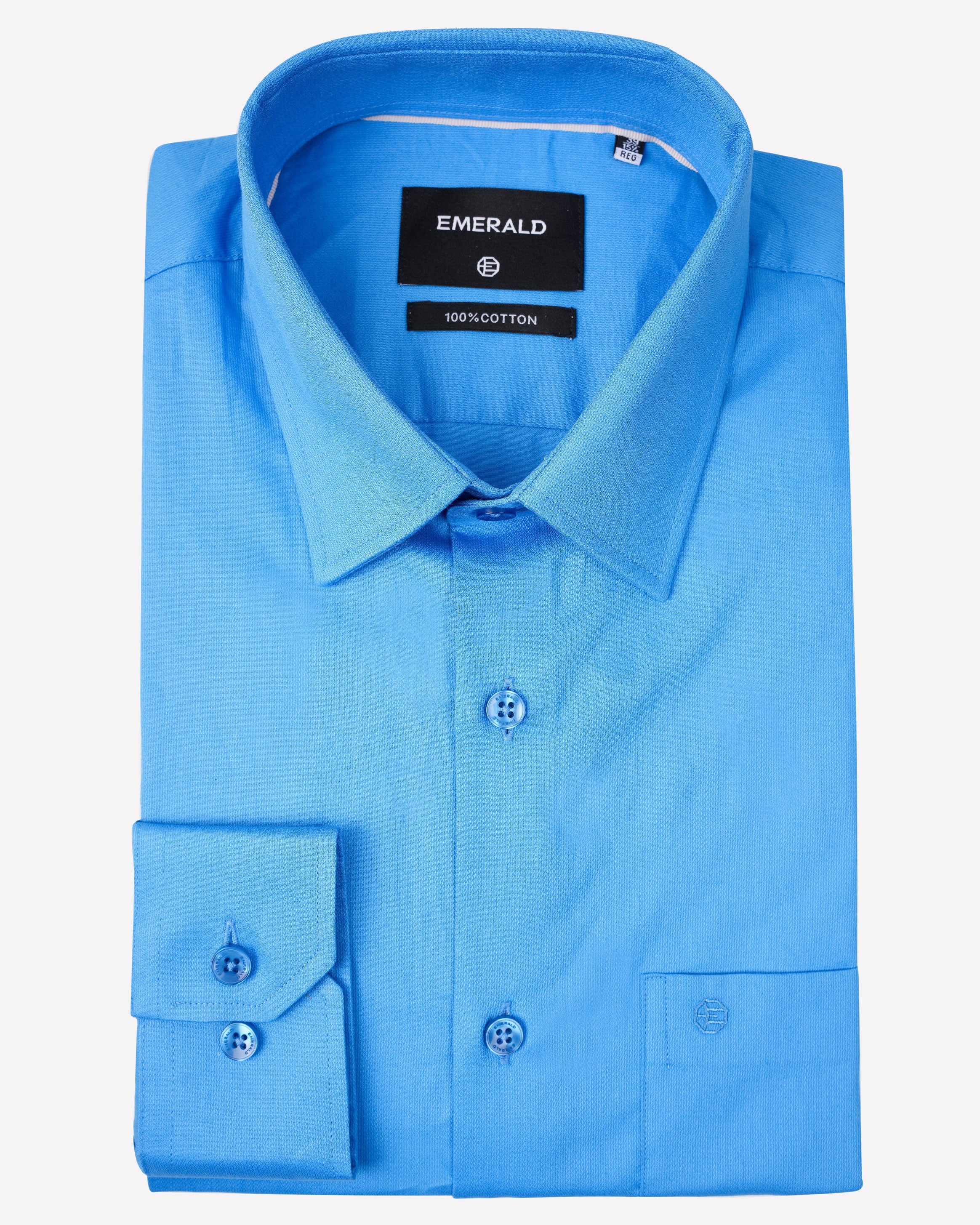 Emerald Evening Plain Regular Fit-Powder
