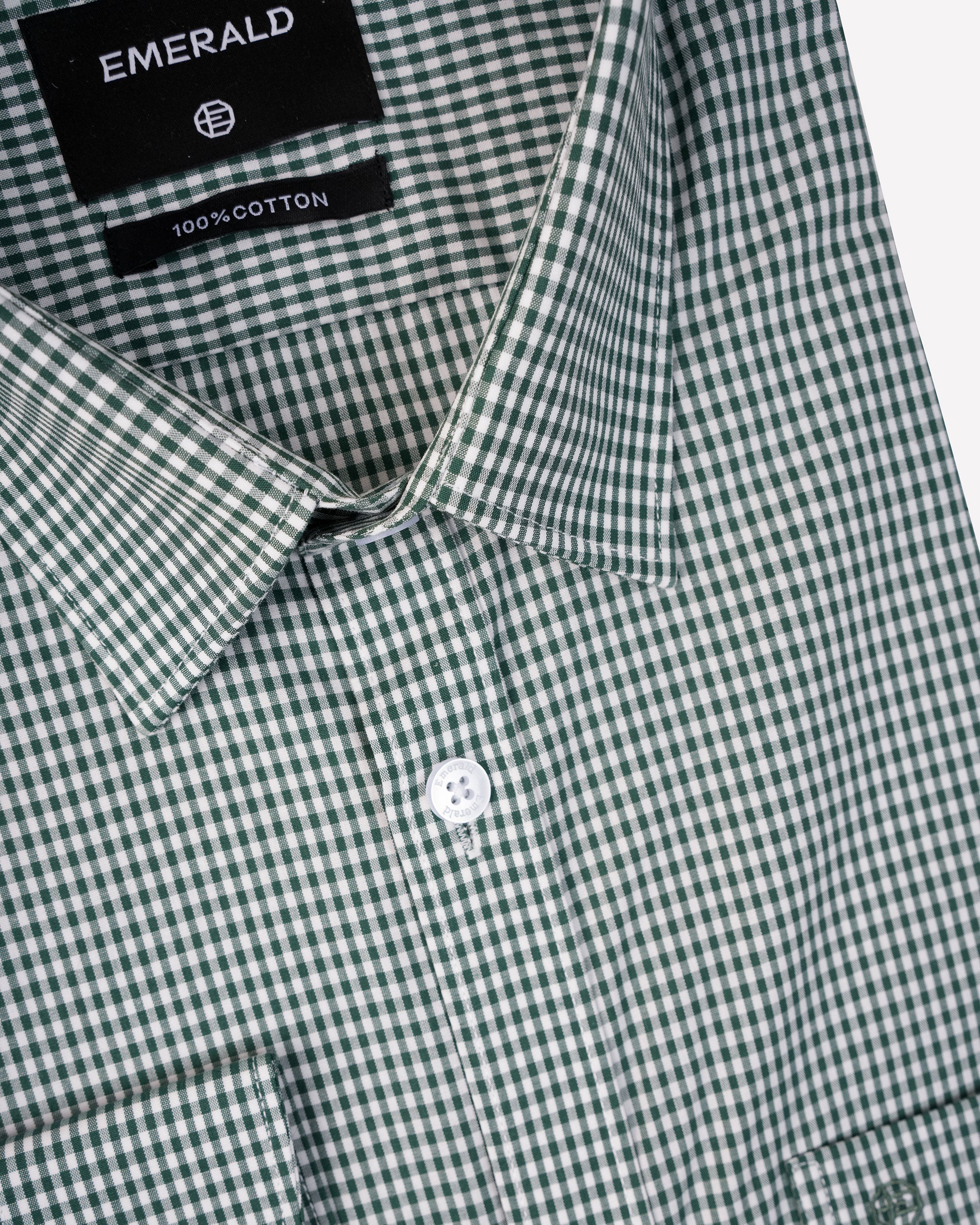 Emerald Formal Micro Checks Slim Fit-Pepper Green