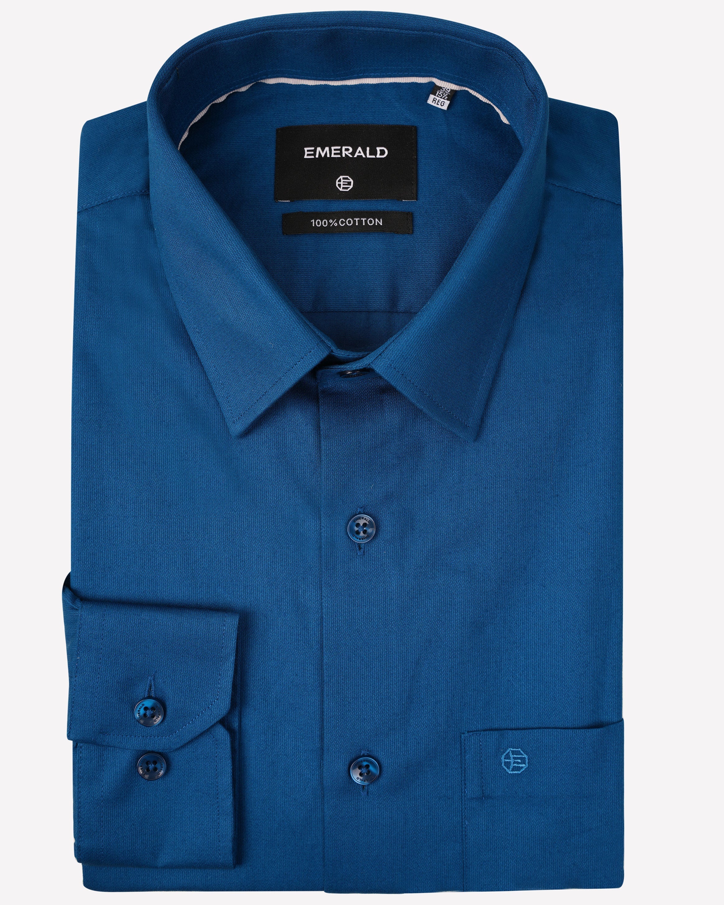 Emerald Evening Plain Regular Fit-Midnight