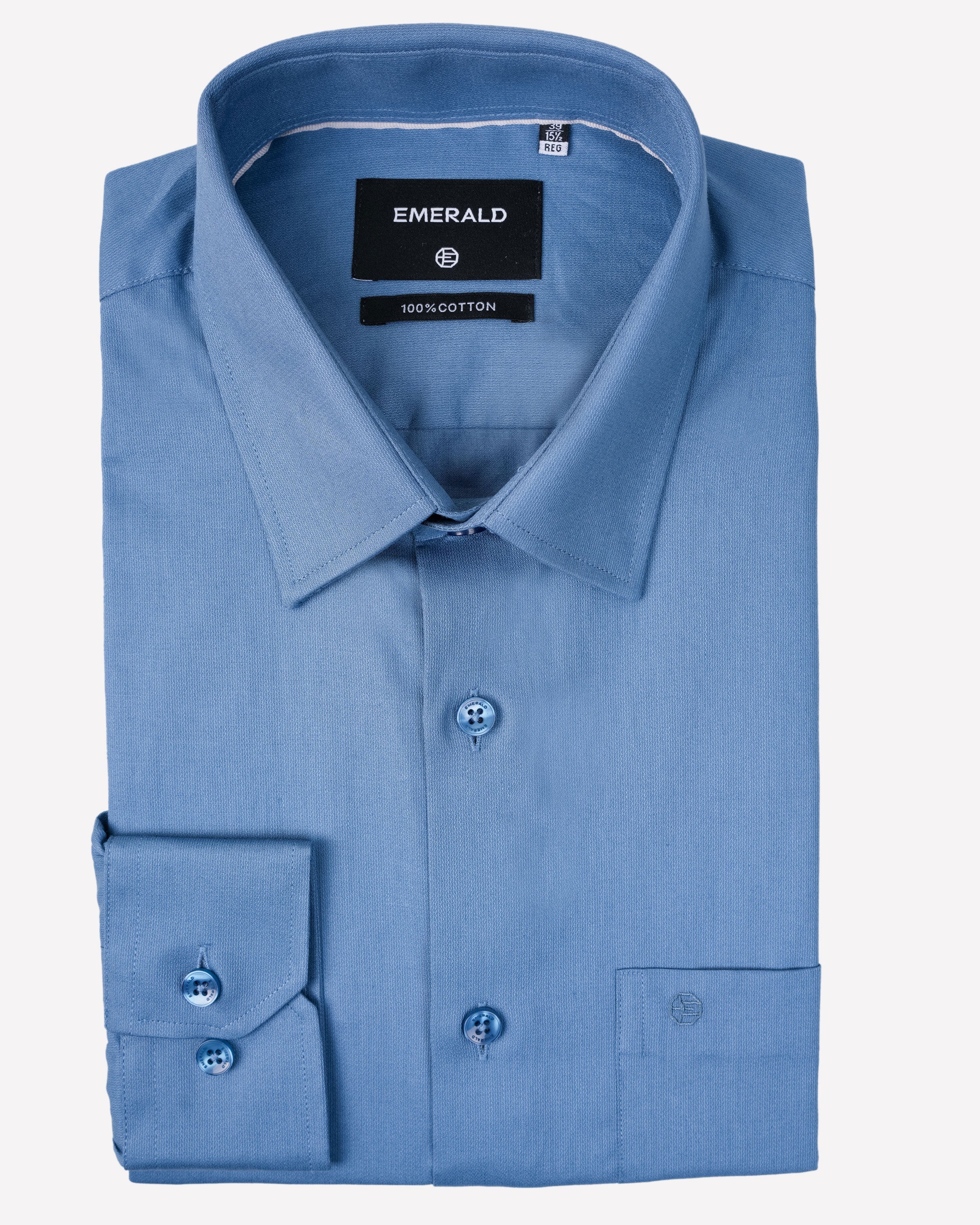 Emerald Evening Plain Regular Fit-Ashley Blue