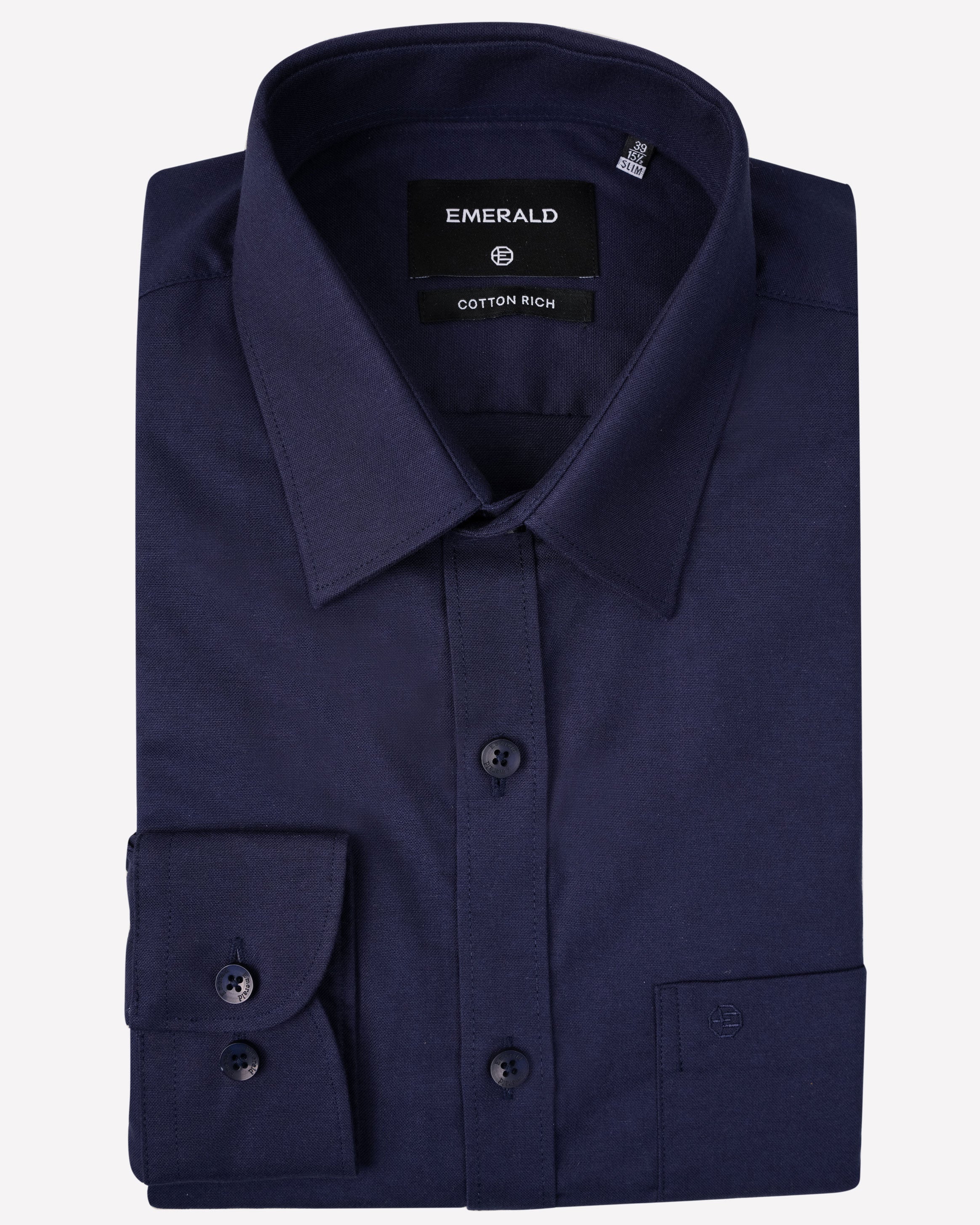Emerald Formal Plain Slim Fit-Blue Depths