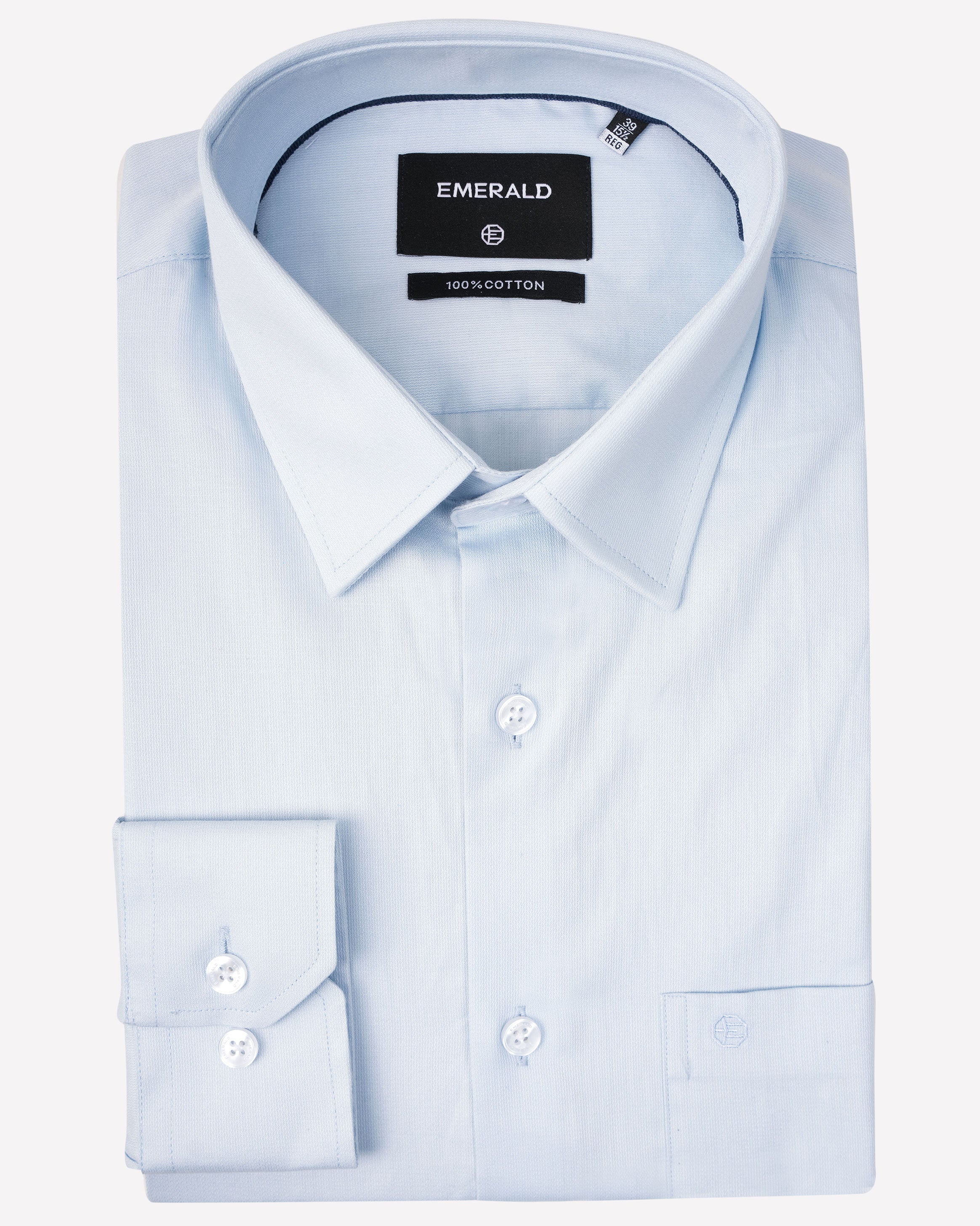 Emerald Evening Plain Regular Fit-Cashmere Blue