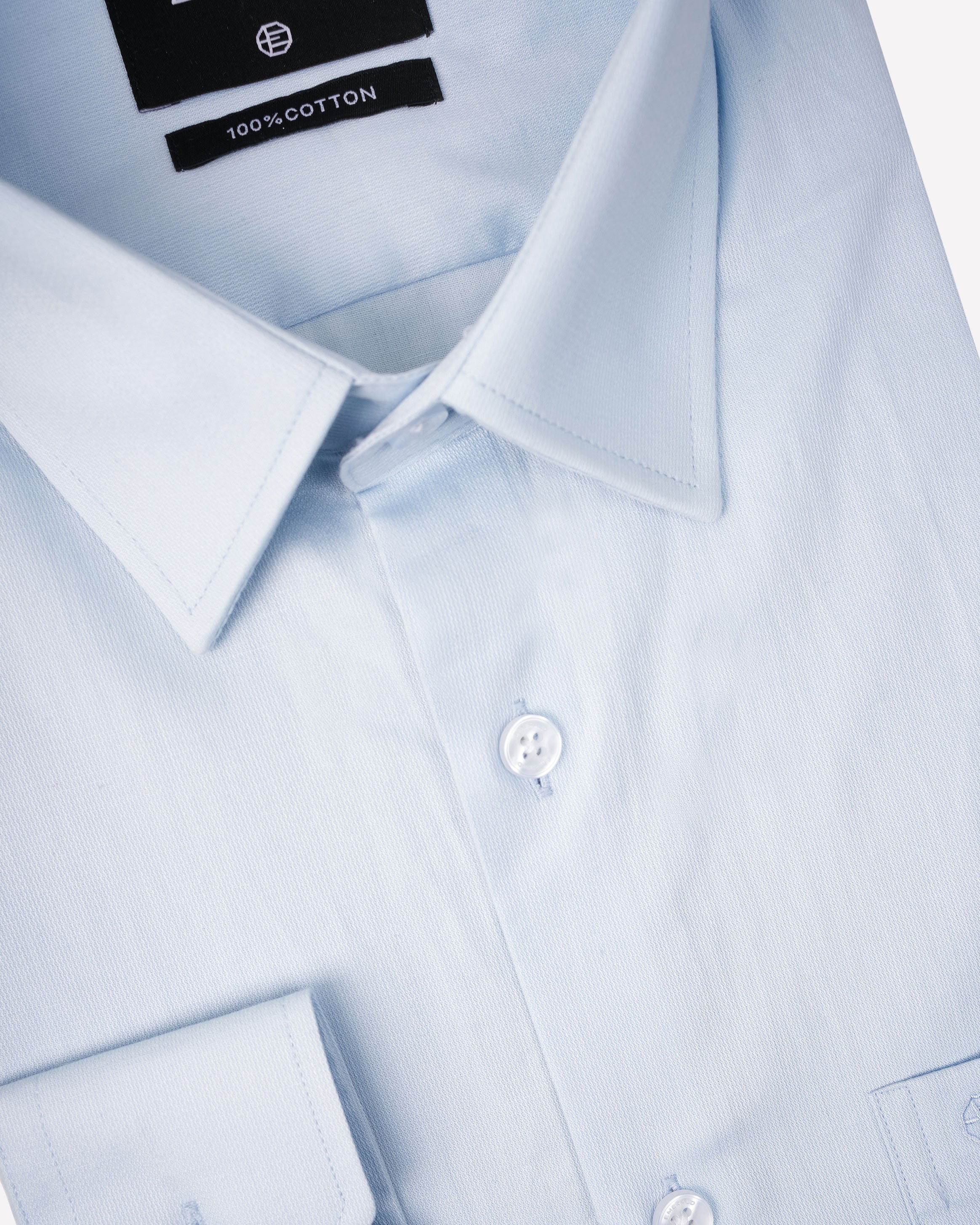 Emerald Evening Plain Regular Fit-Cashmere Blue