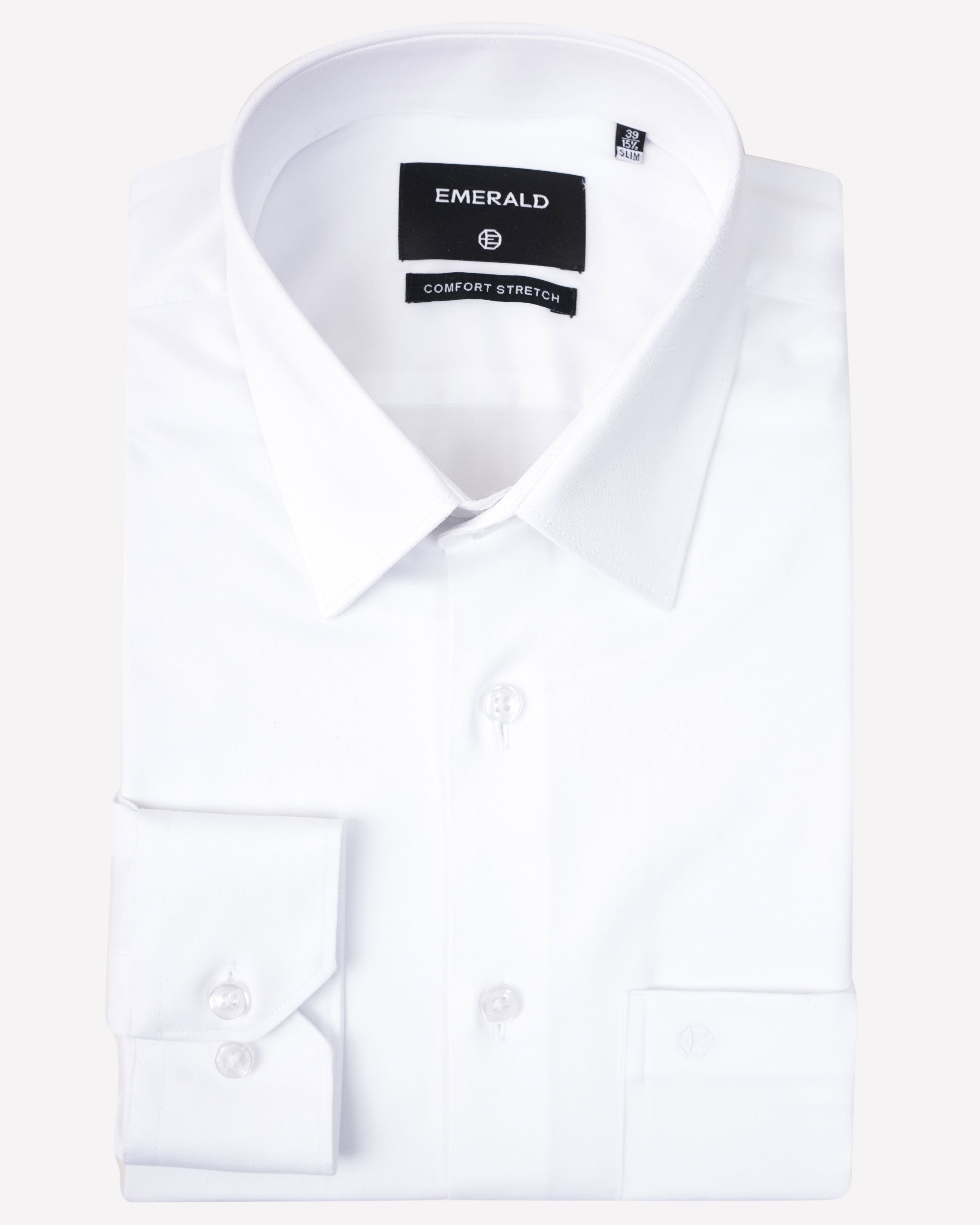Emerald Formal Plain Slim Fit-White