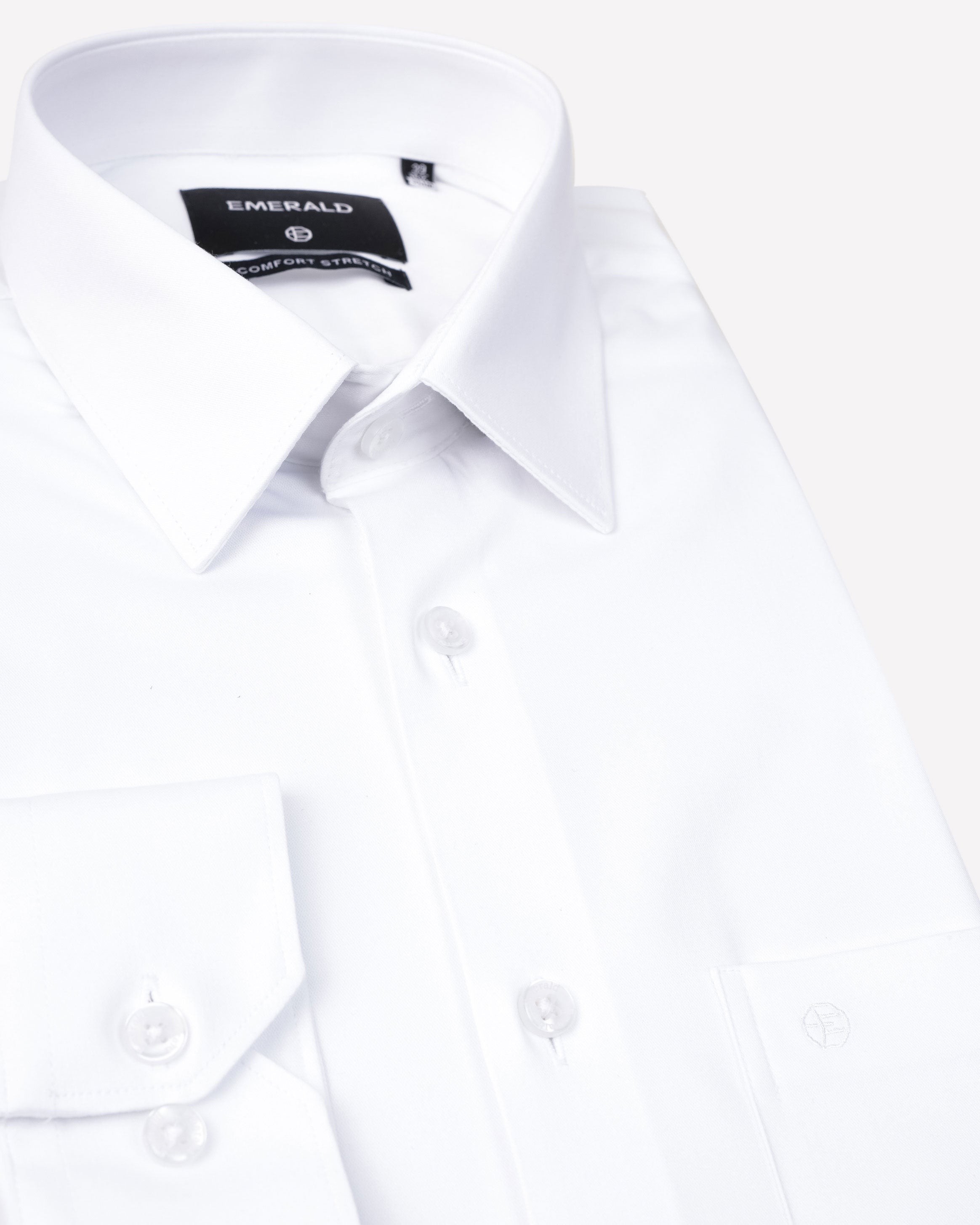 Emerald Formal Plain Slim Fit-White