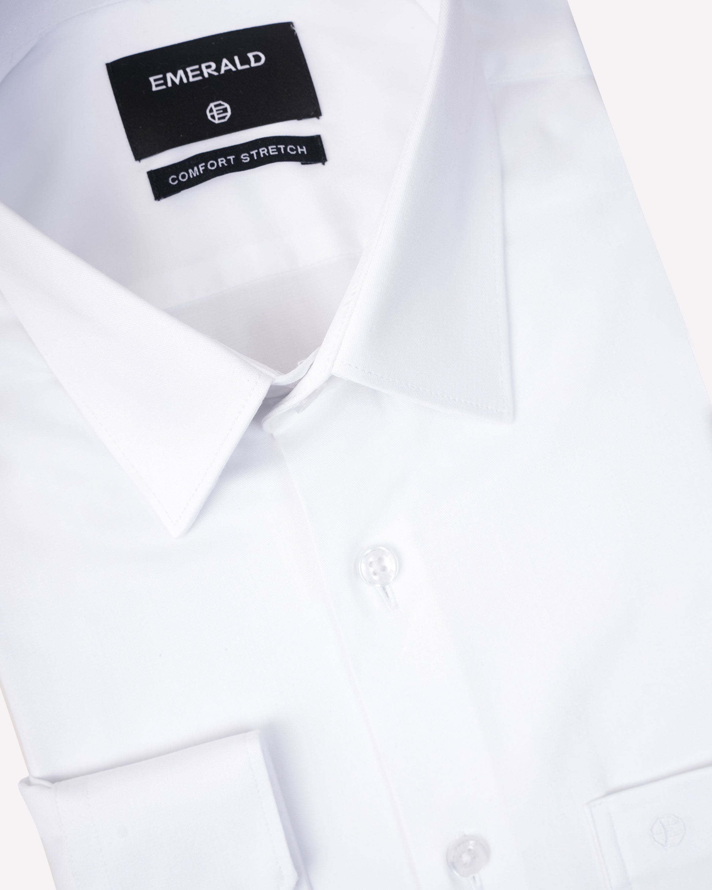 Emerald Formal Plain Slim Fit-White