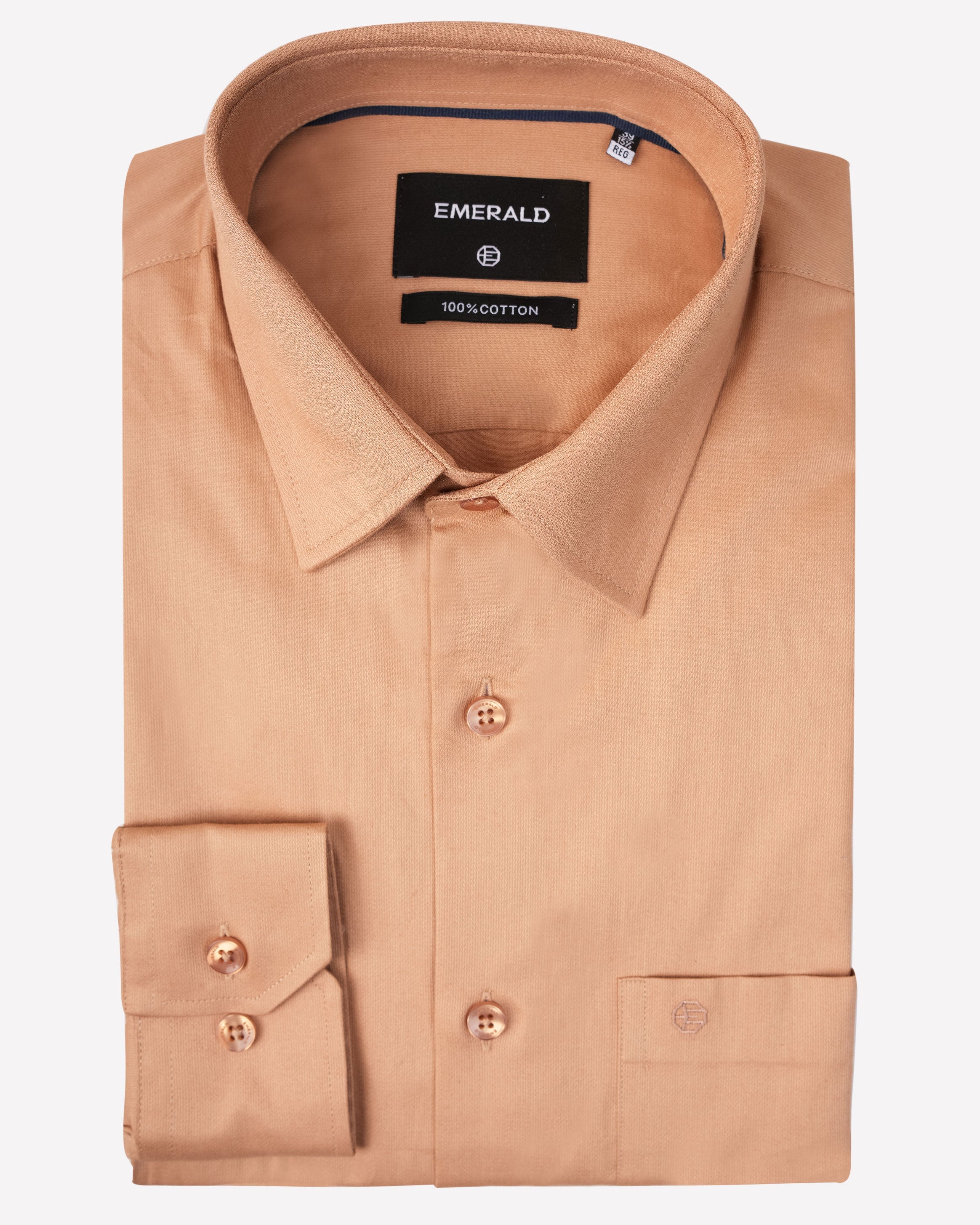 Emerald Evening Plain Regular Fit-White Smoke Brown