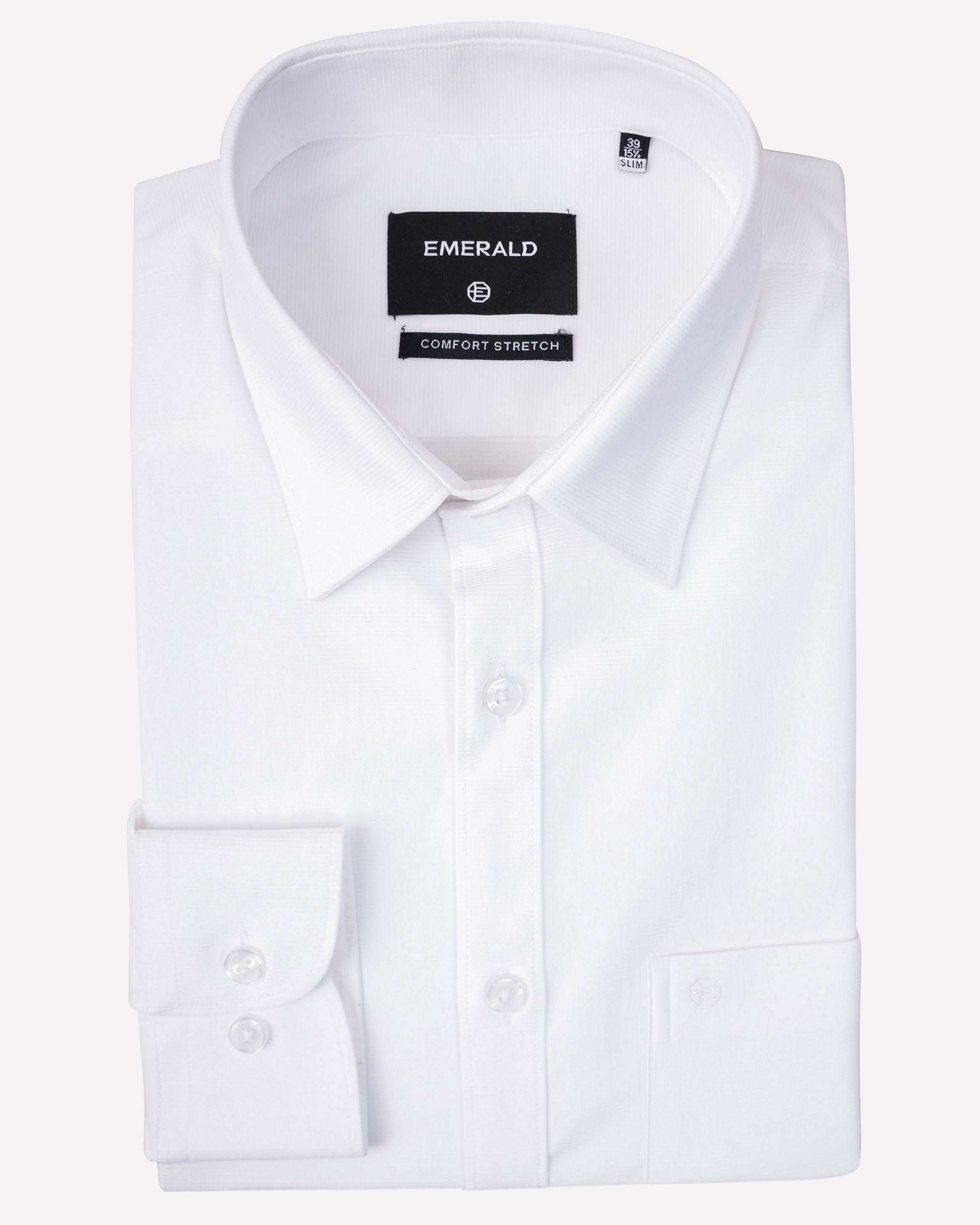 Emerald Formal Dobby Slim Fit-White