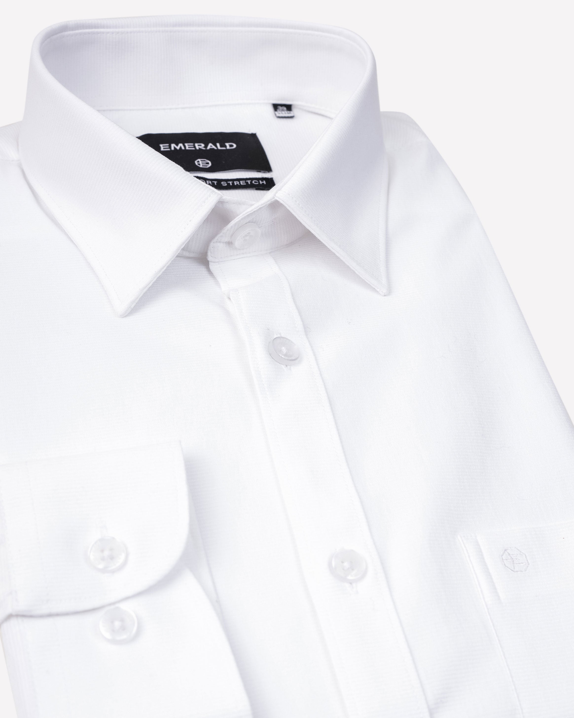 Emerald Formal Dobby Slim Fit-White