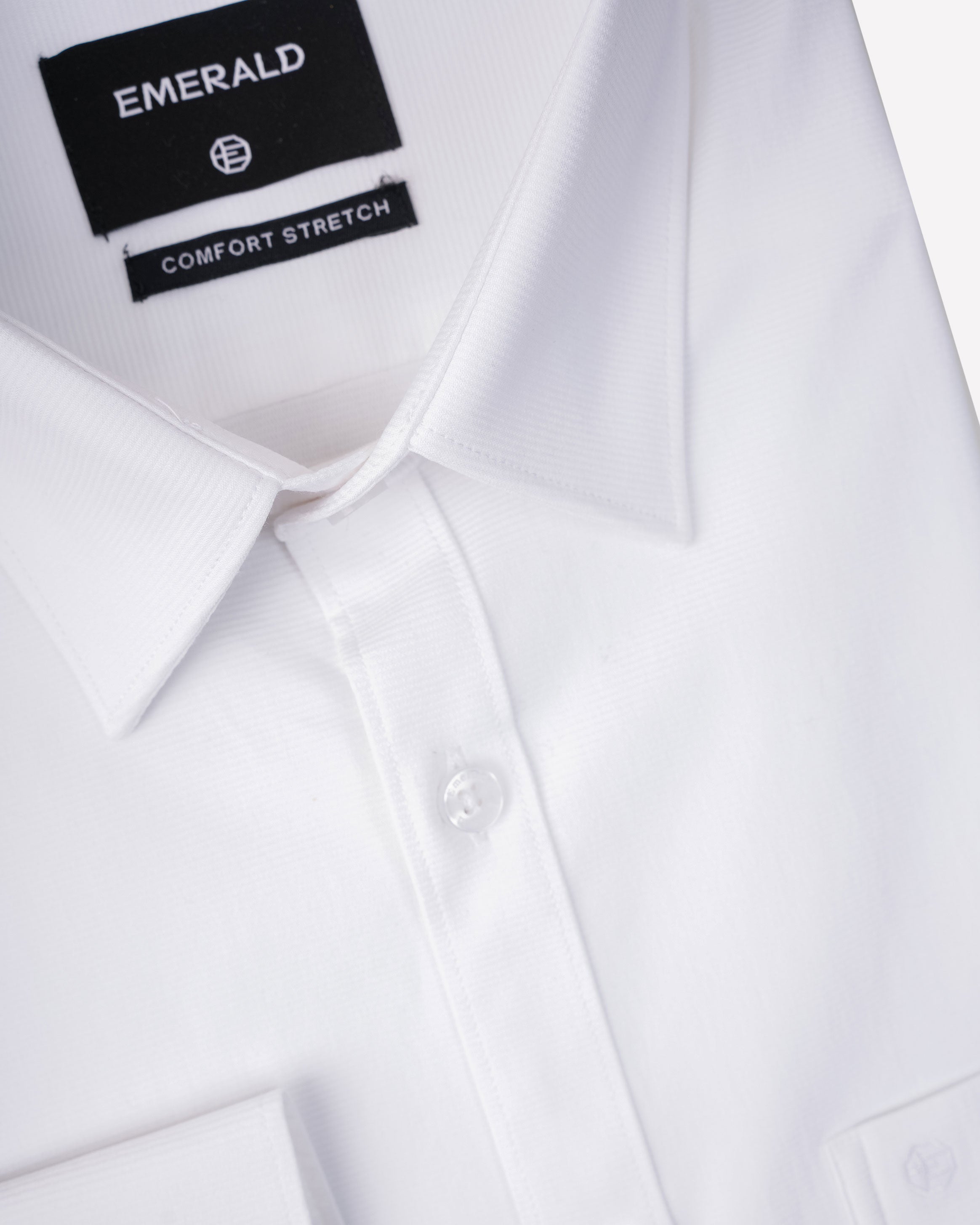 Emerald Formal Dobby Slim Fit-White