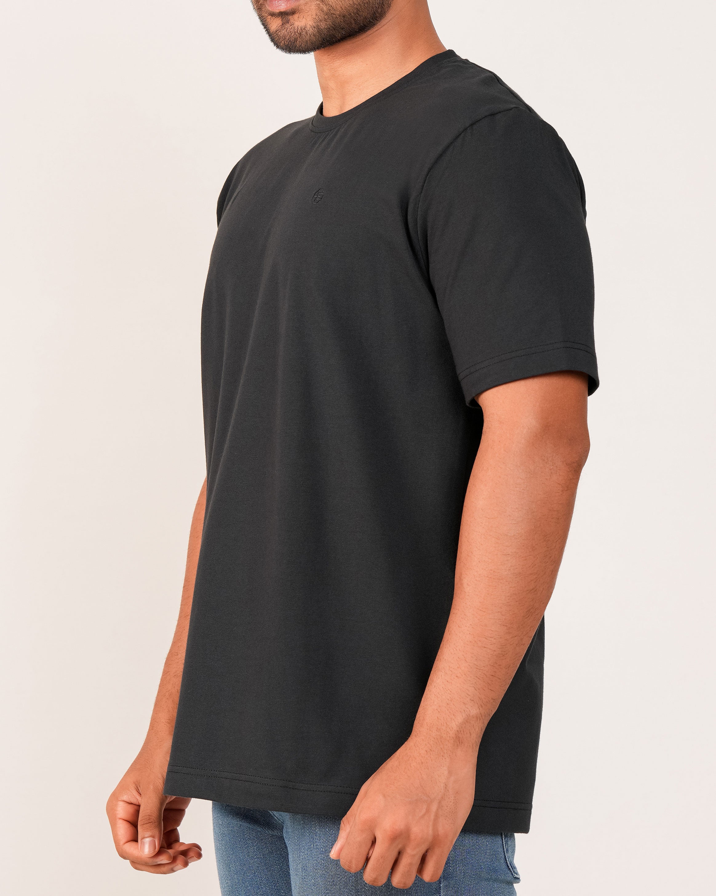 Emerald Crew Neck Tee - Moonless Night