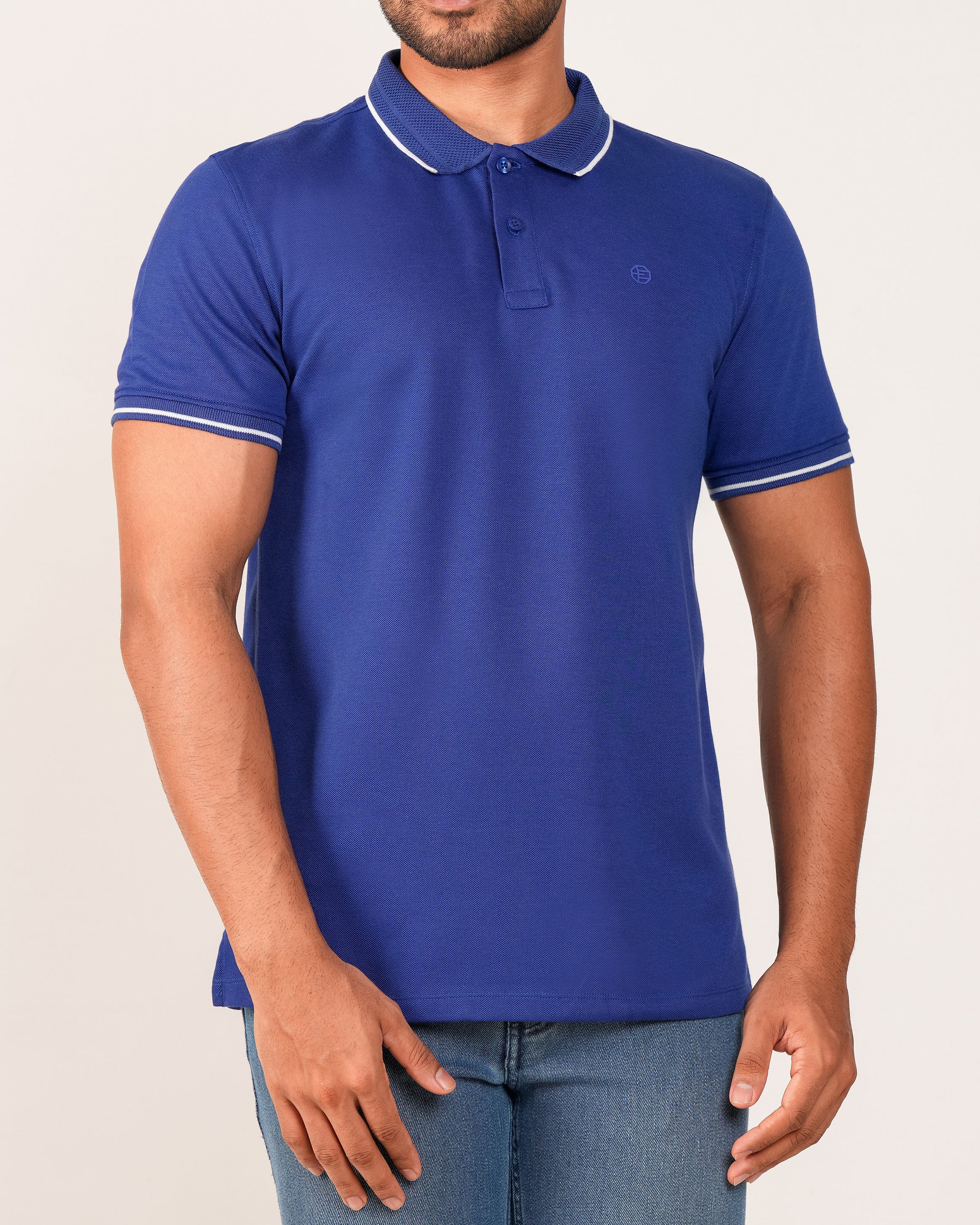 Emerald Polo Plain Slim Fit - Patriat Blue