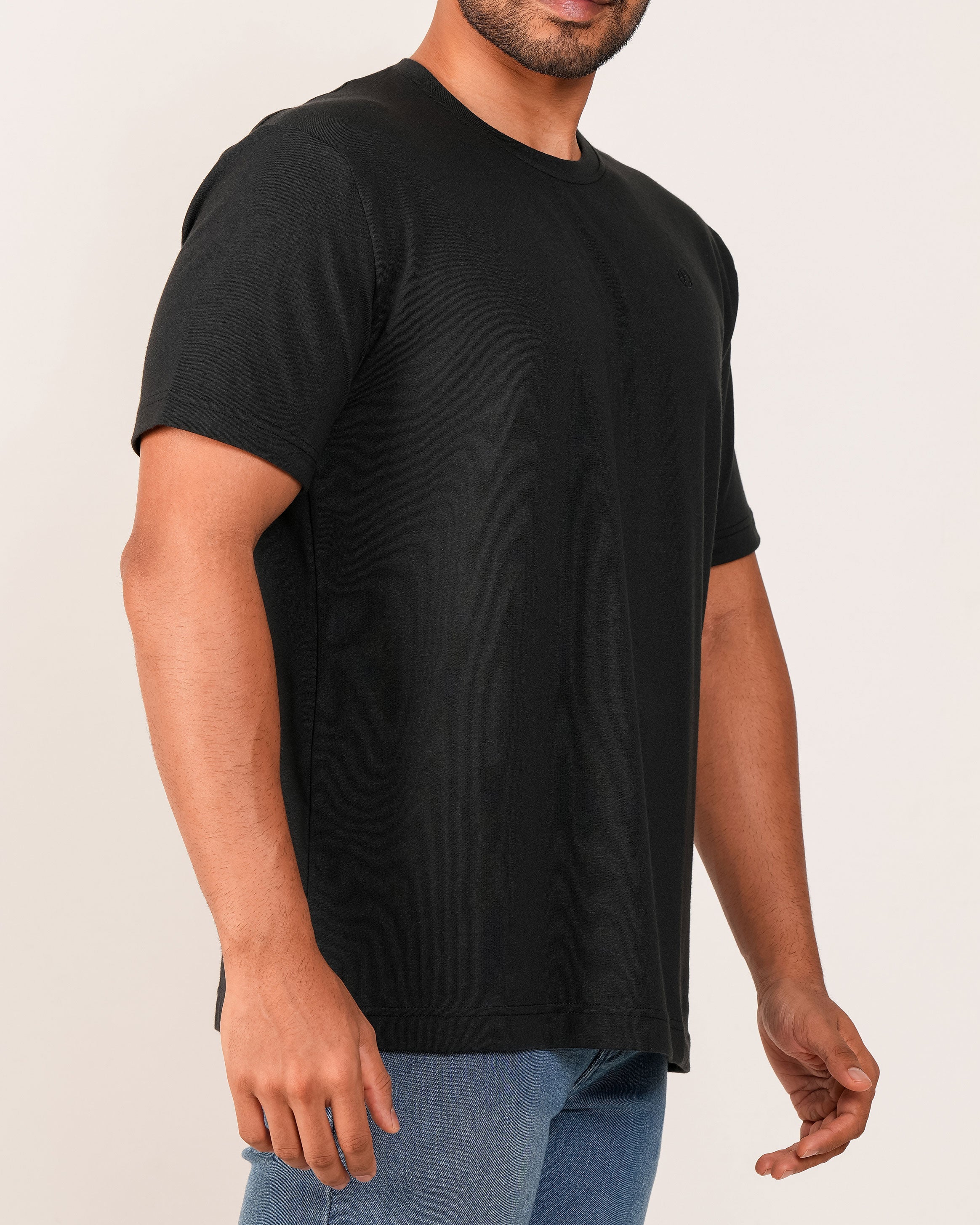 Emerald Crew Neck Tee - Black