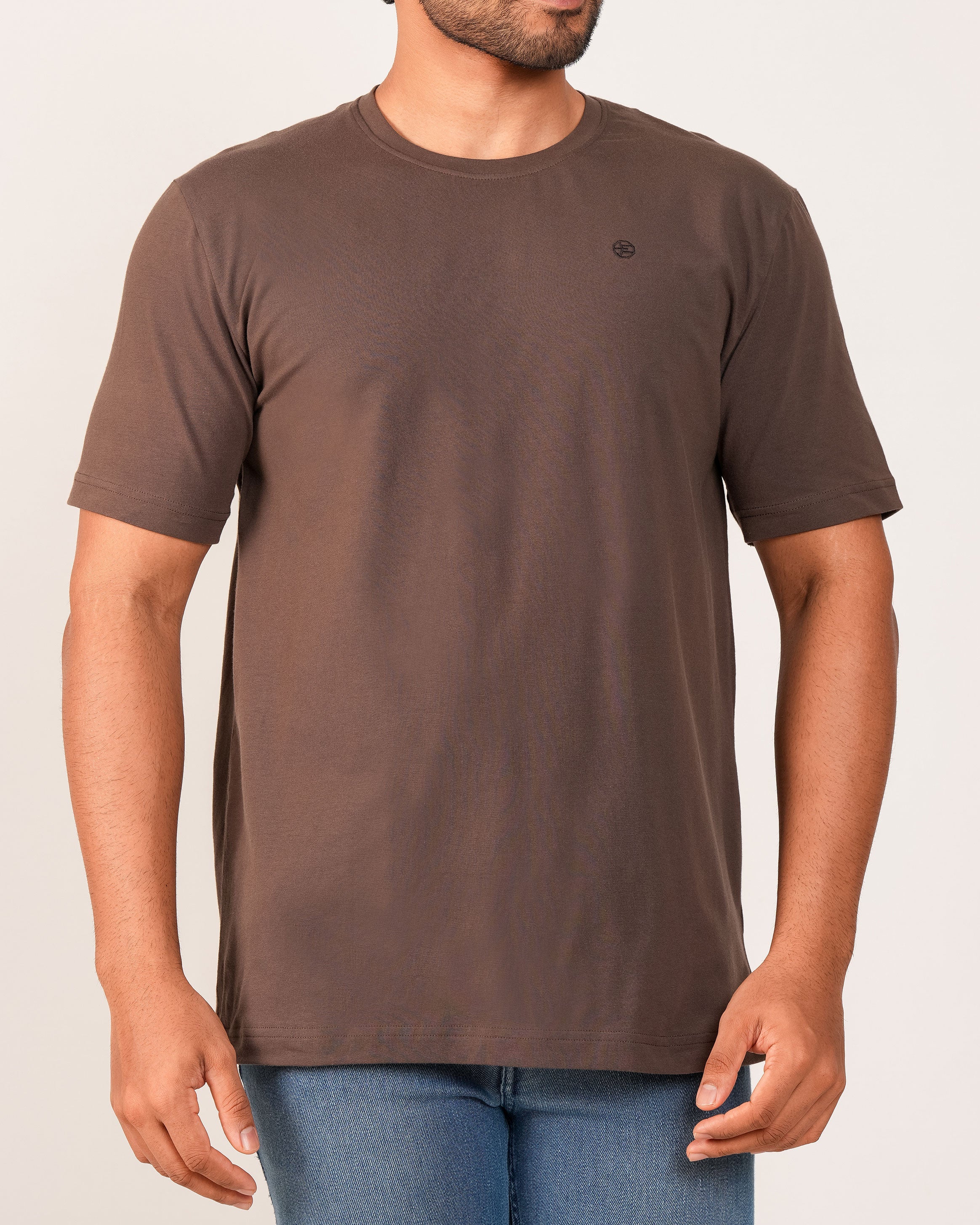 Emerald Crew Neck Tee - Chocolate