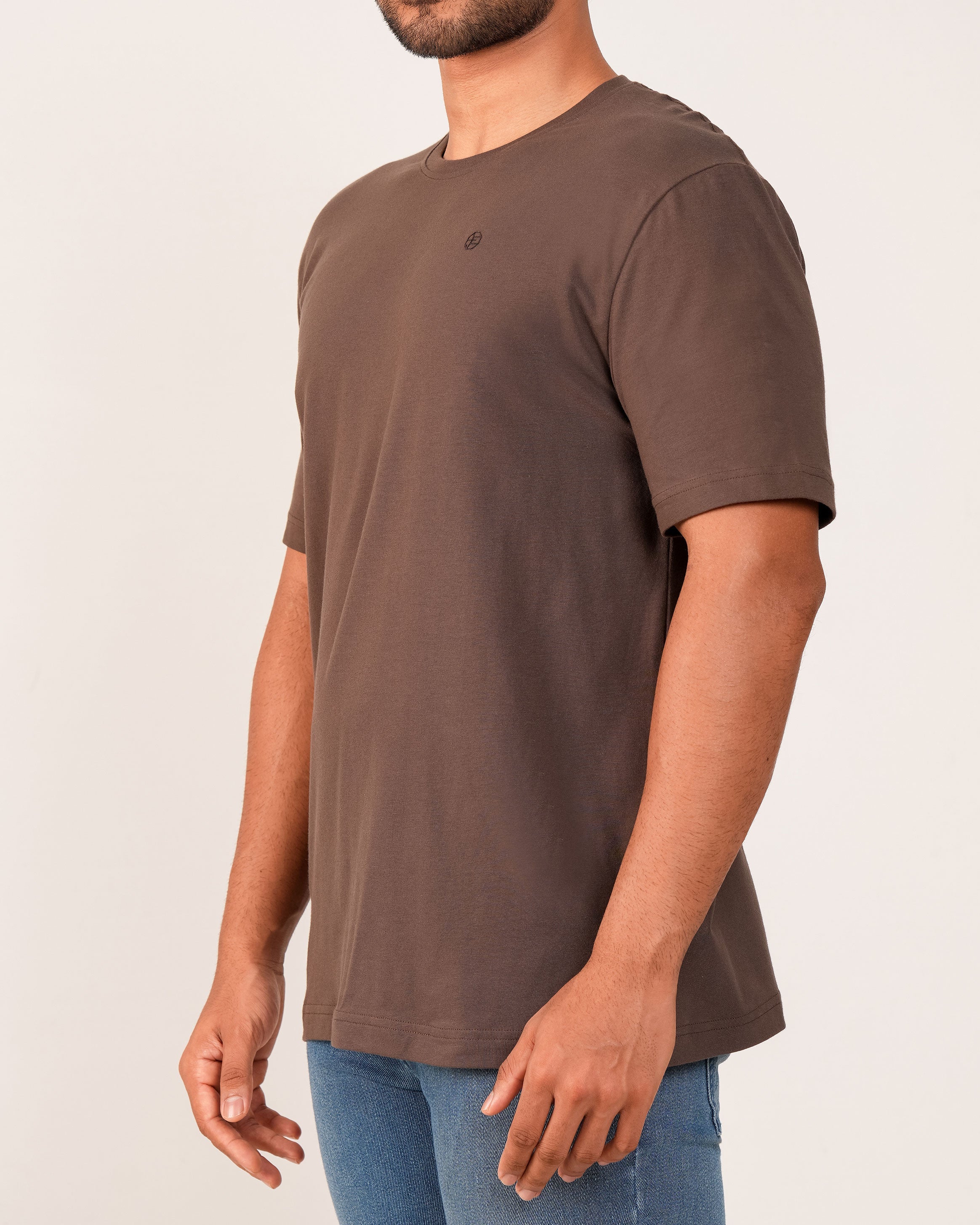 Emerald Crew Neck Tee - Chocolate