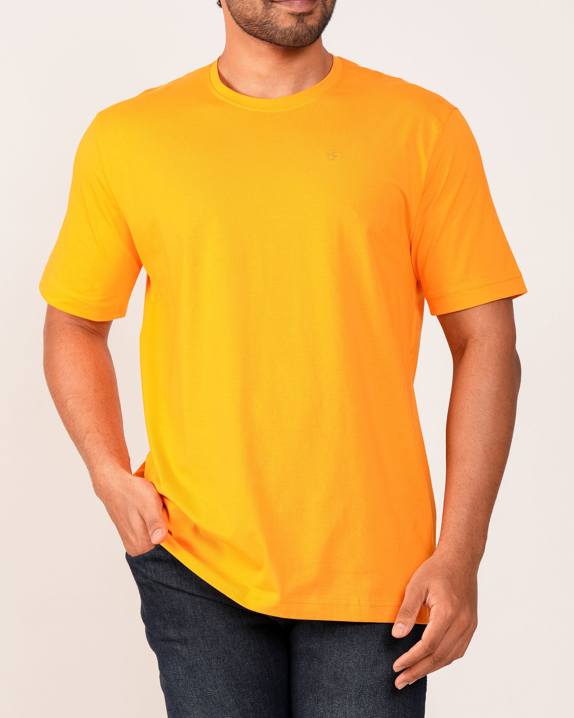 Emerald Crew Neck Tee - Blazing Orange