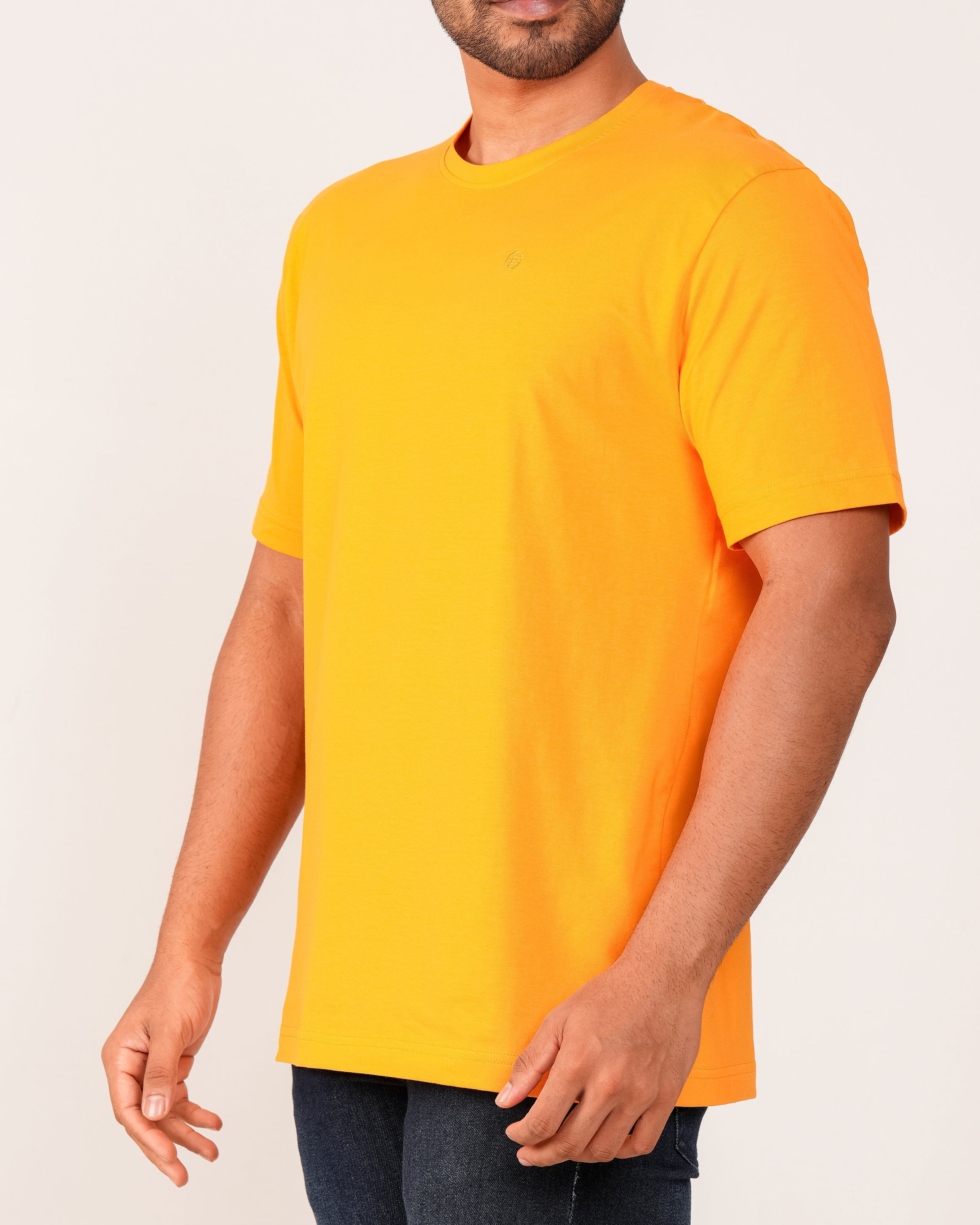 Emerald Crew Neck Tee - Blazing Orange