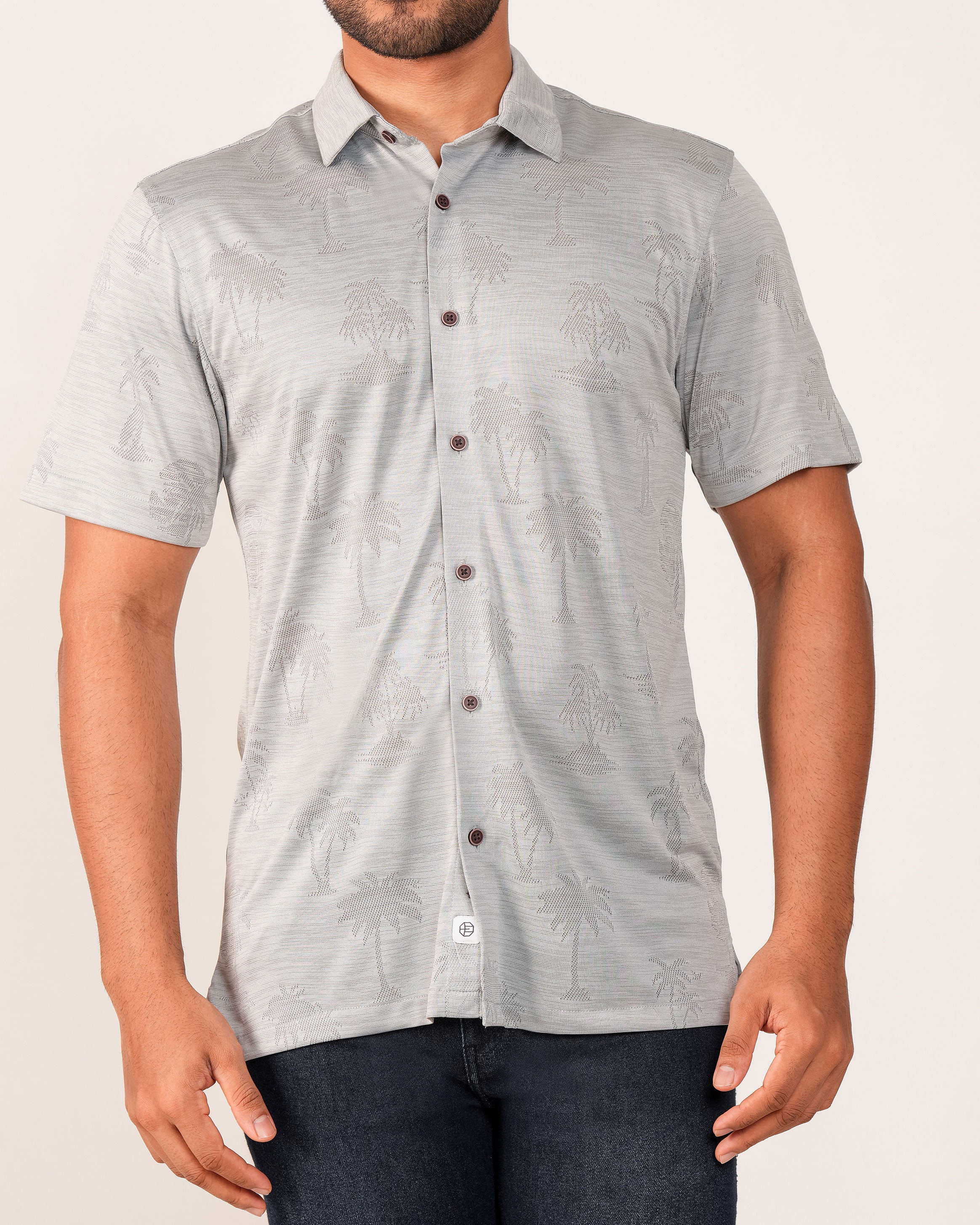 Emerald Causal Regular Fit Knit Shirt - Grey