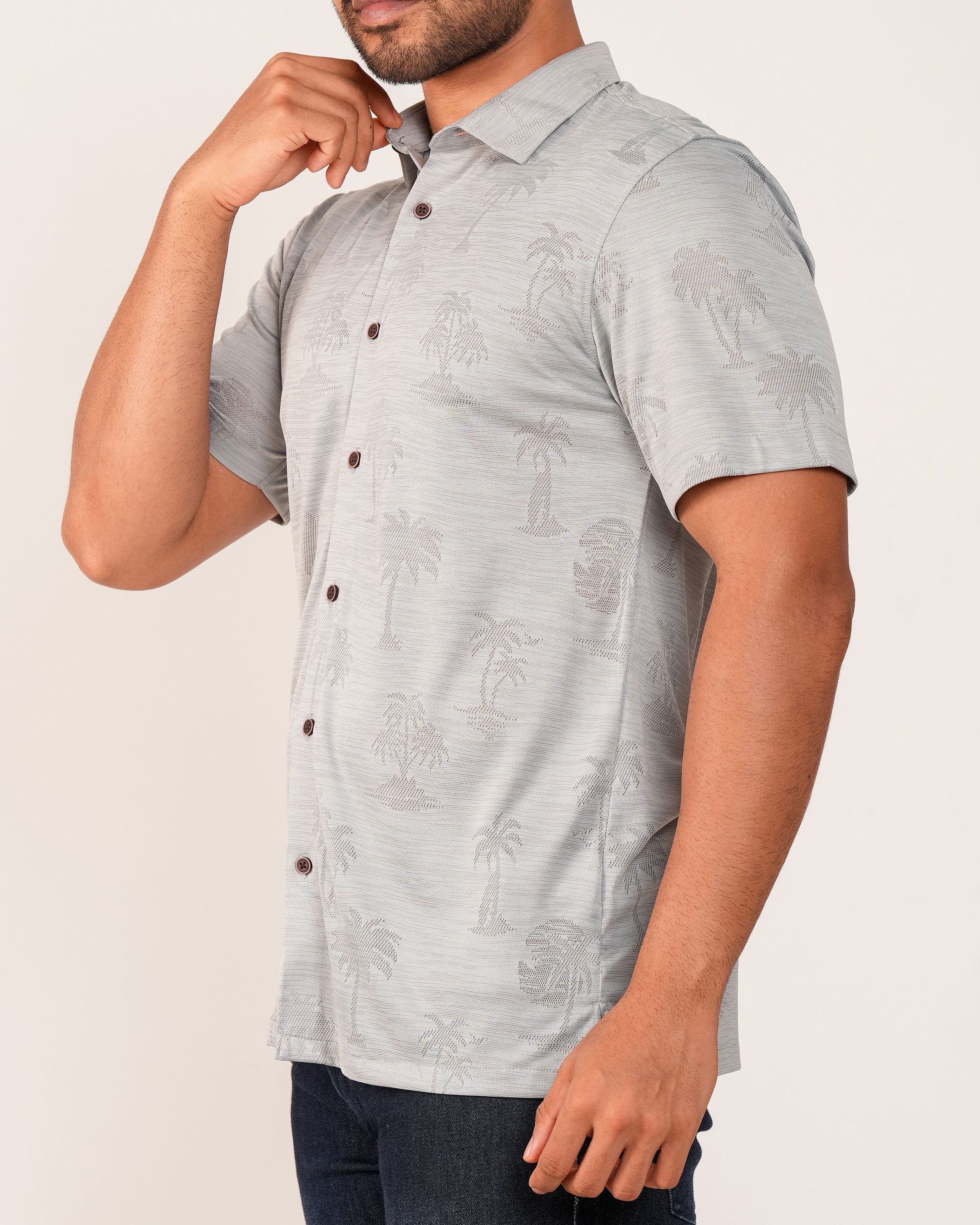 Emerald Causal Regular Fit Knit Shirt - Grey