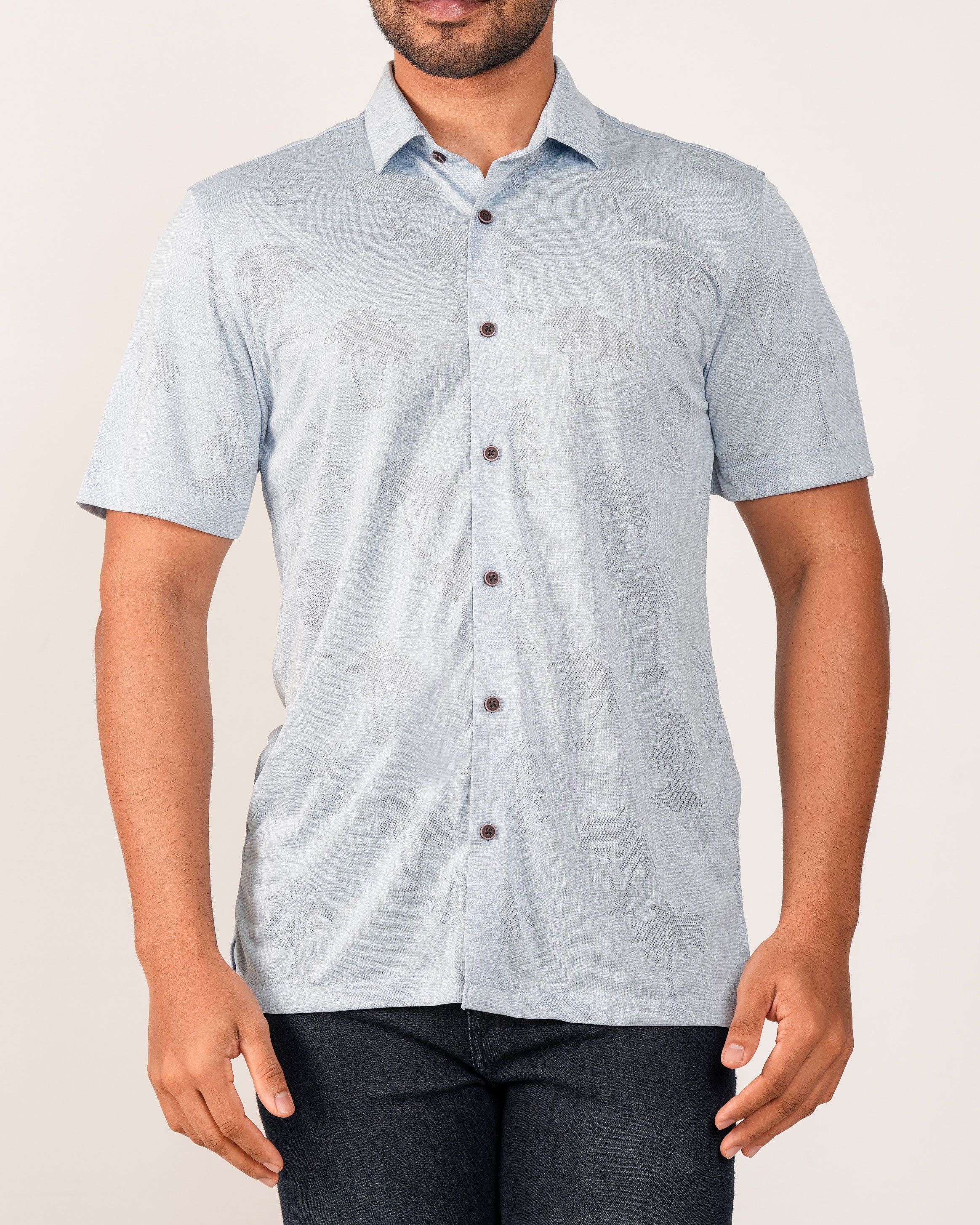 Emerald Causal Regular Fit Knit Shirt - Cashmere Blue