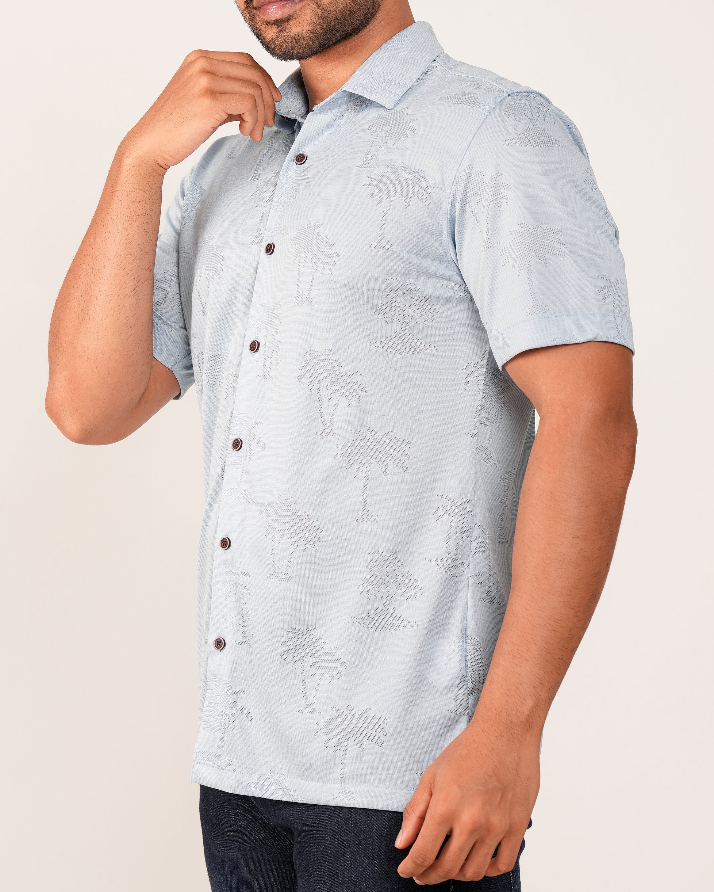 Emerald Causal Regular Fit Knit Shirt - Cashmere Blue