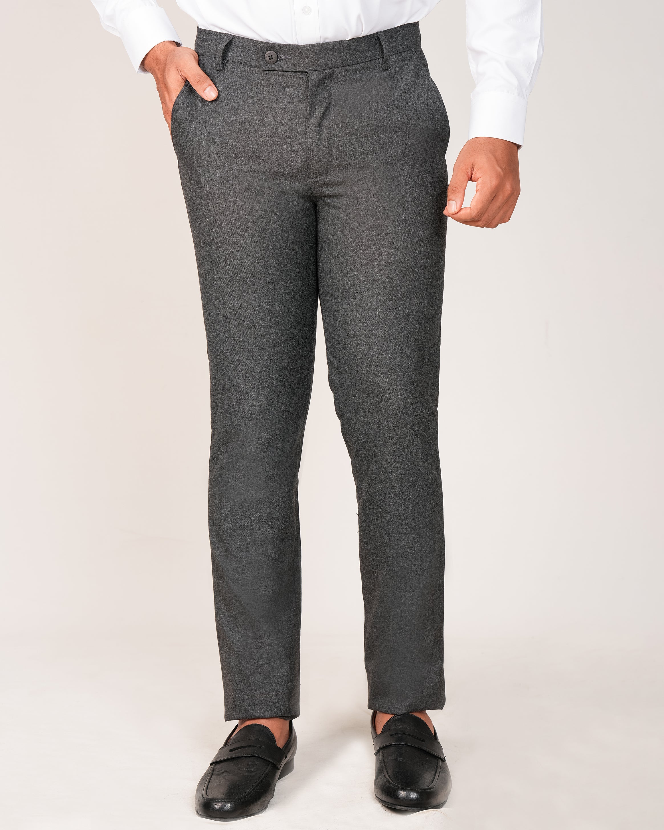 Mansak Formal Trouser Plain Extra Slim Fit-Cloud Burst