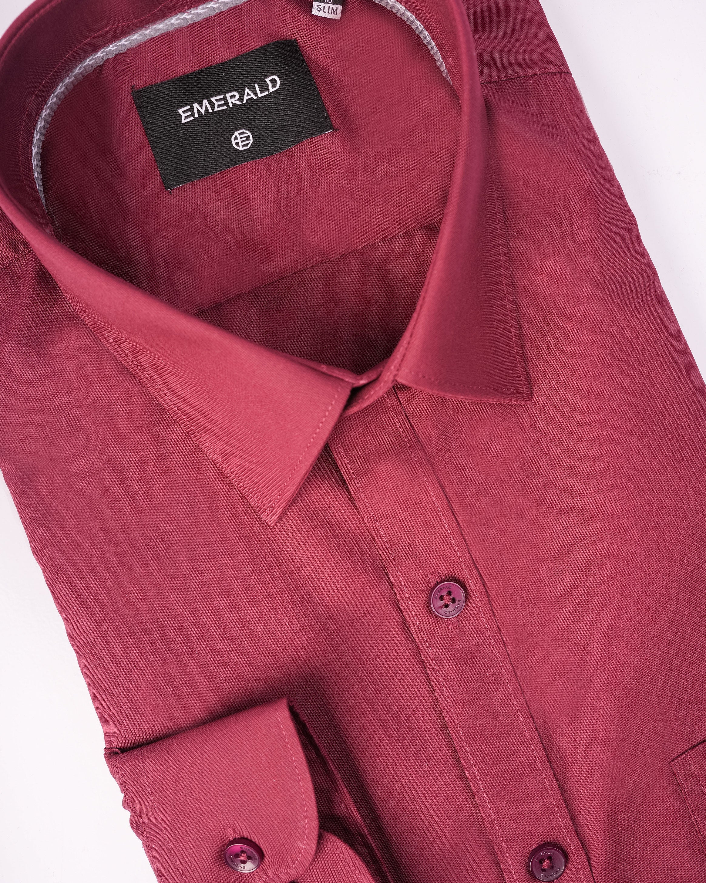 Emerald Formal Core Plain Slim Fit - Maroon