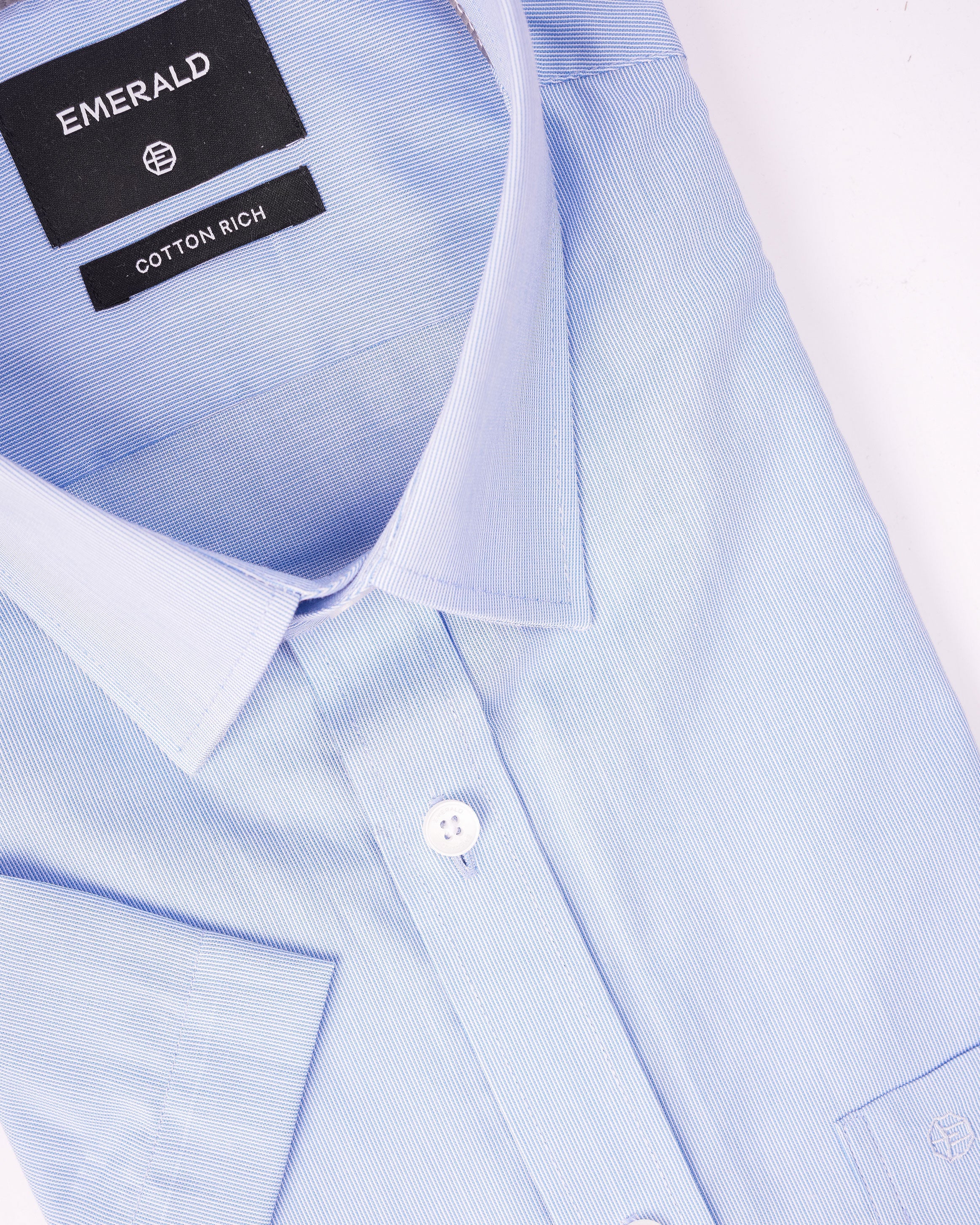 Emerald Corporate Pique Dobby Regular Fit - Cashmere Blue