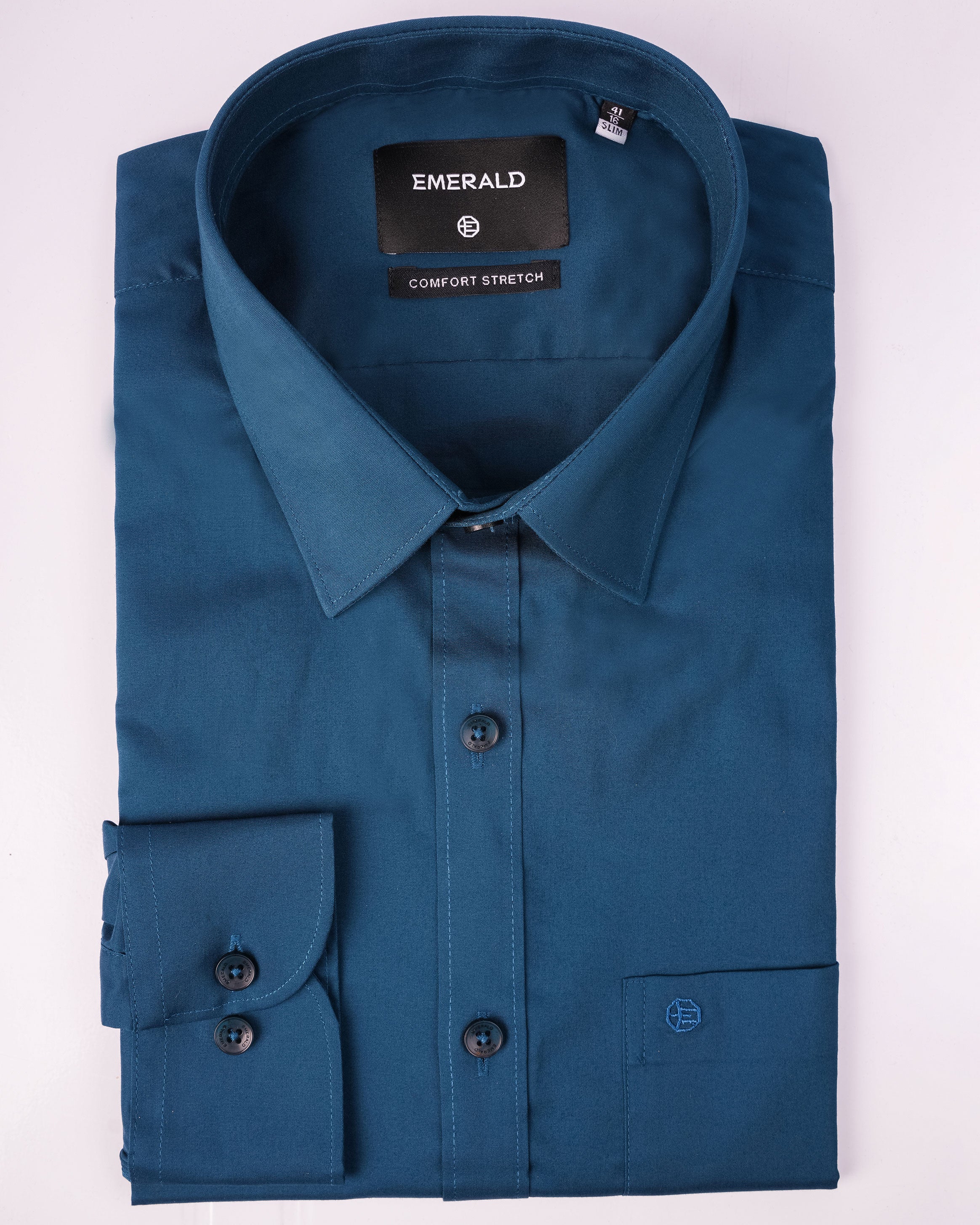 Emerald Formal Dark Plain Slim Fit - Colonial Blue