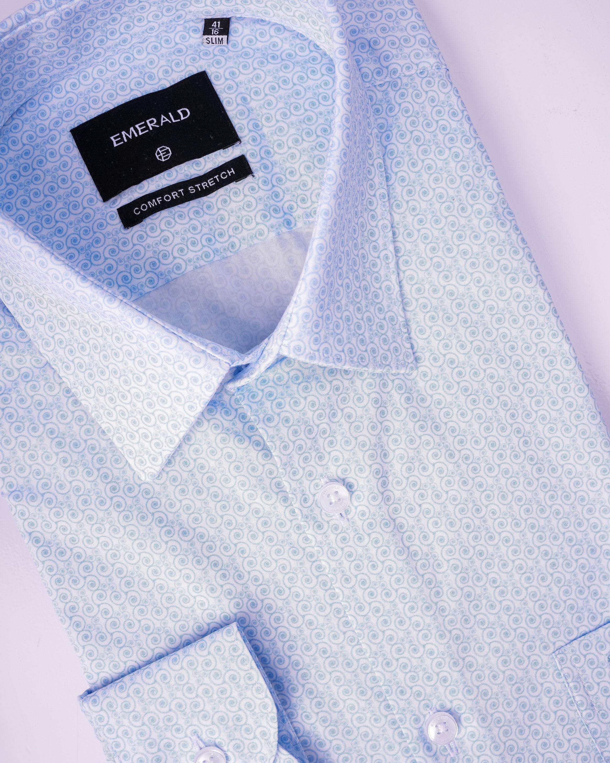 Emerald Formal Printed Slim Fit - Vista Blue