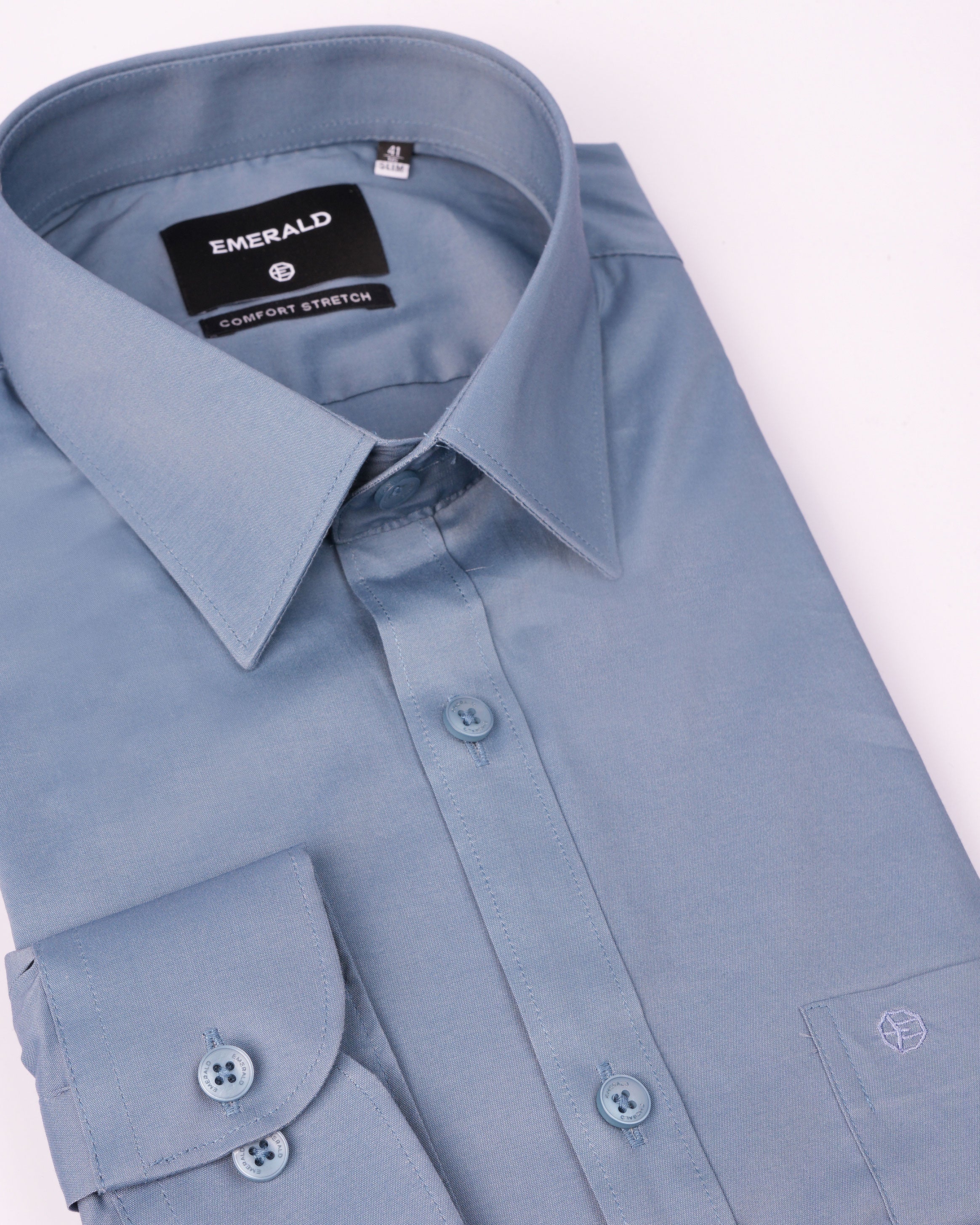 Emerald Formal Plain Slim Fit - Blue Faience