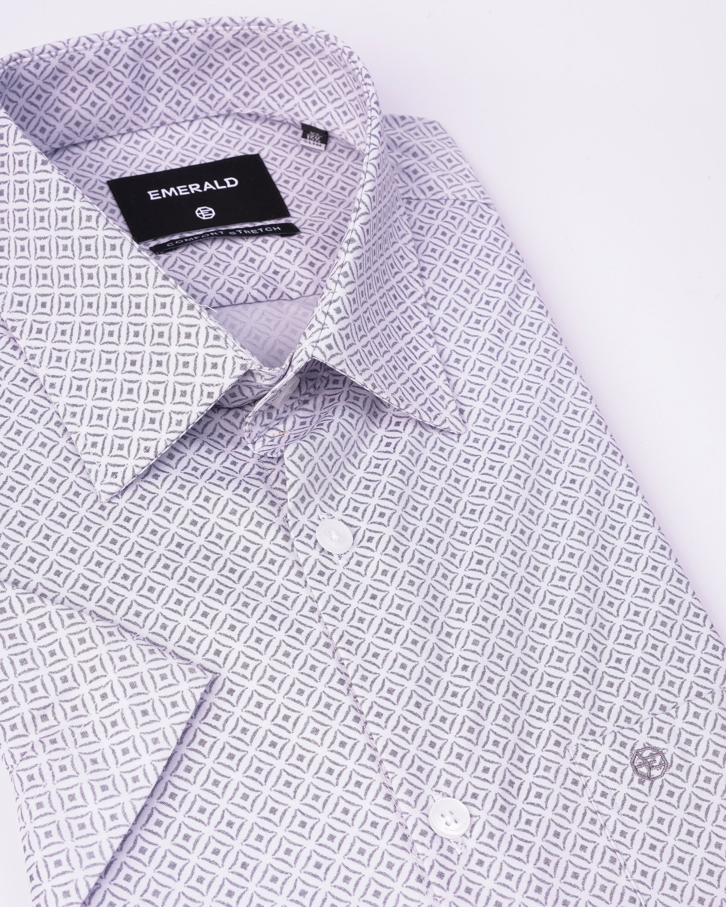 Emerald Formal Printed Slim Fit - Charcoal