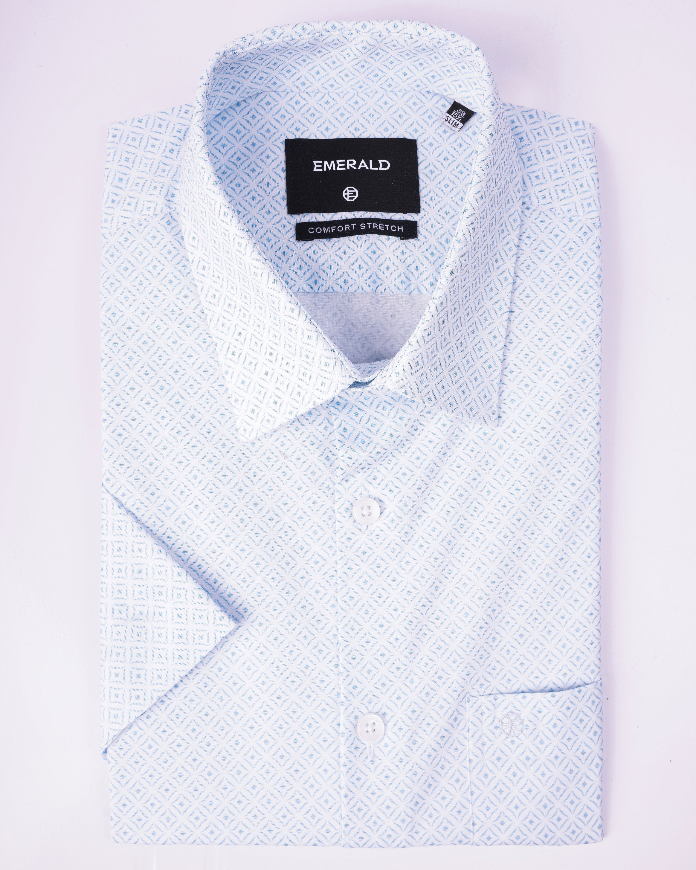 Emerald Formal Printed Slim Fit - Blue Aqua