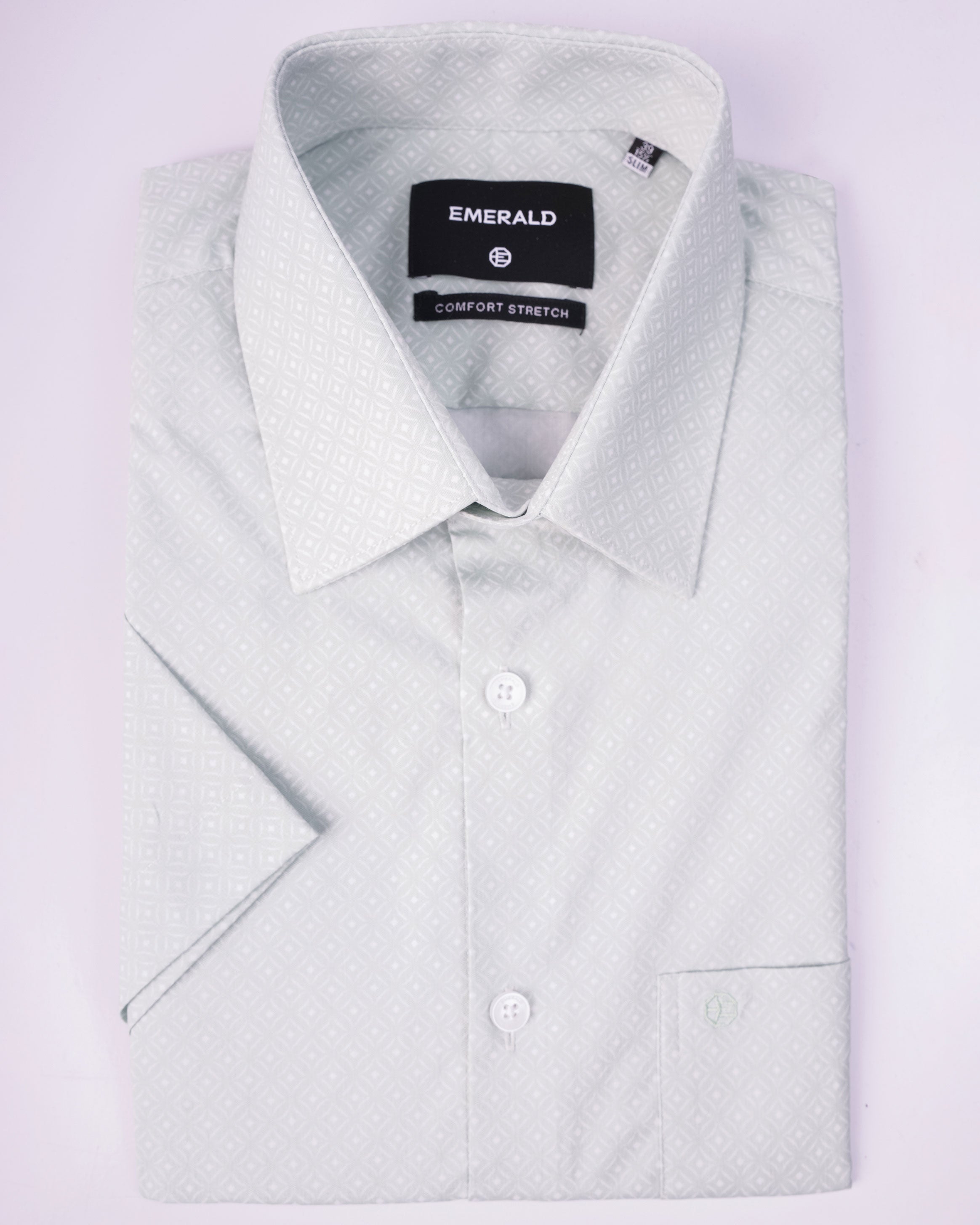 Emerald Formal Printed Slim Fit - Green Tendril