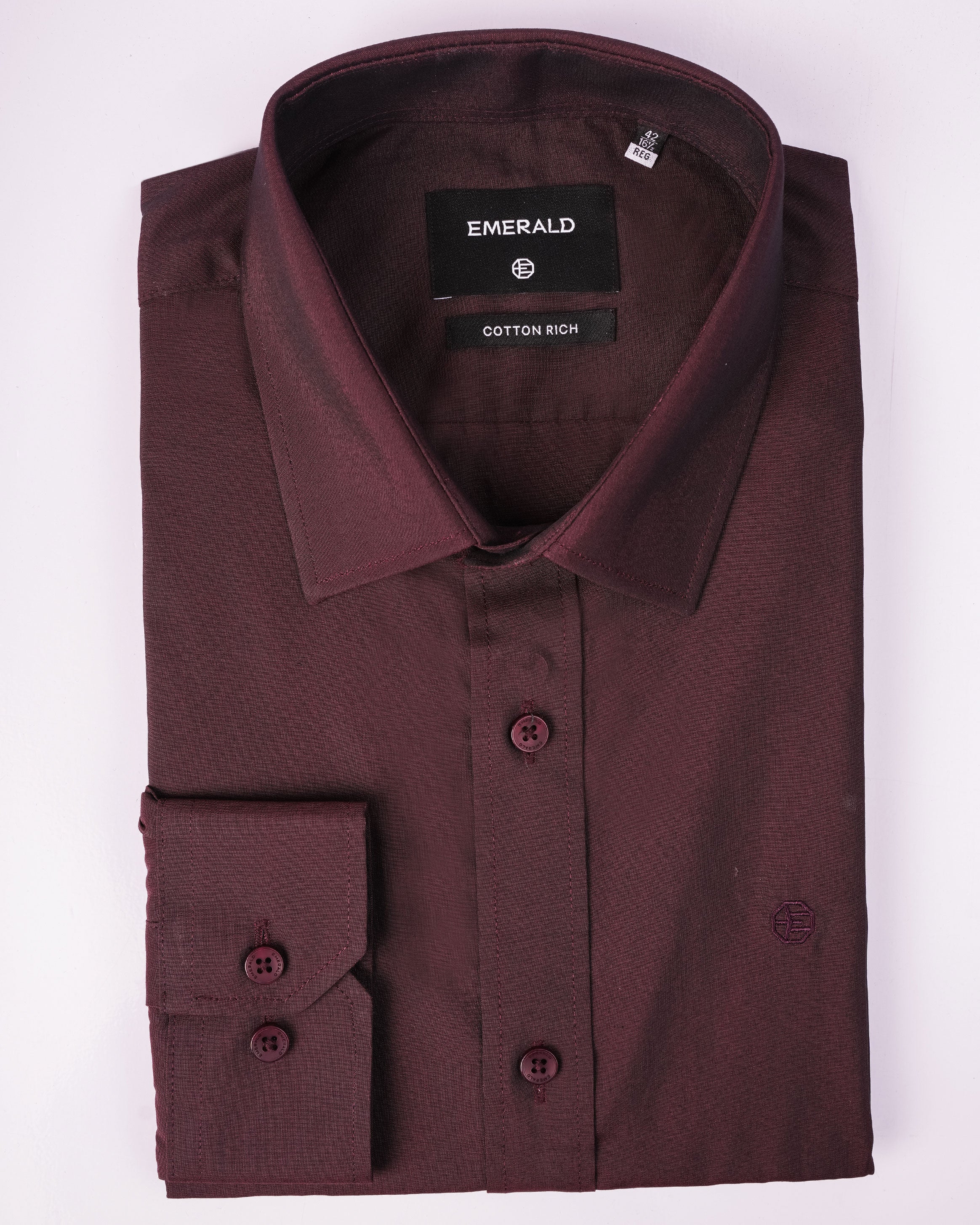 Emerald Evening Plain Regular Fit - Garnet