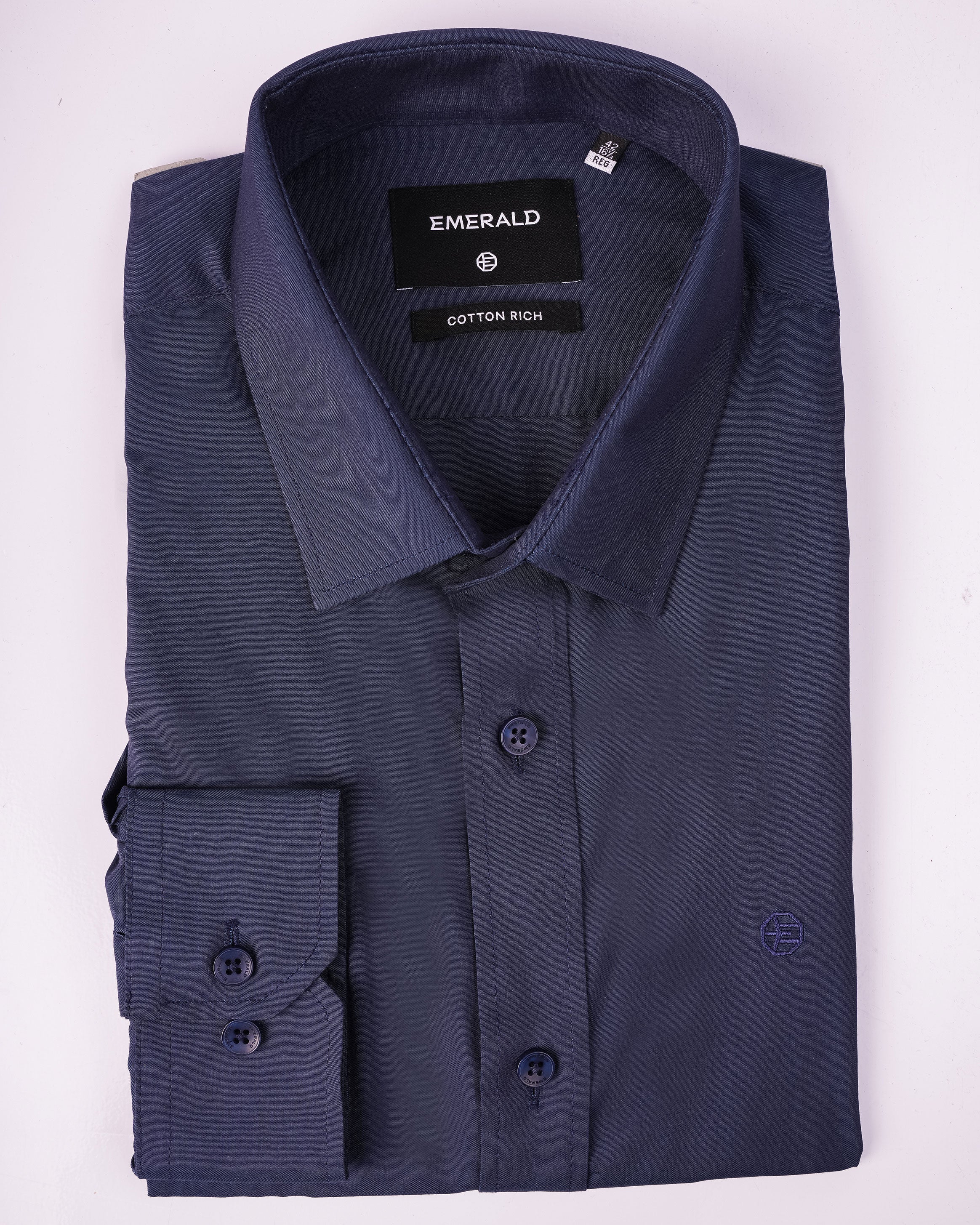 Emerald Evening Plain Regular Fit - Blue Depths