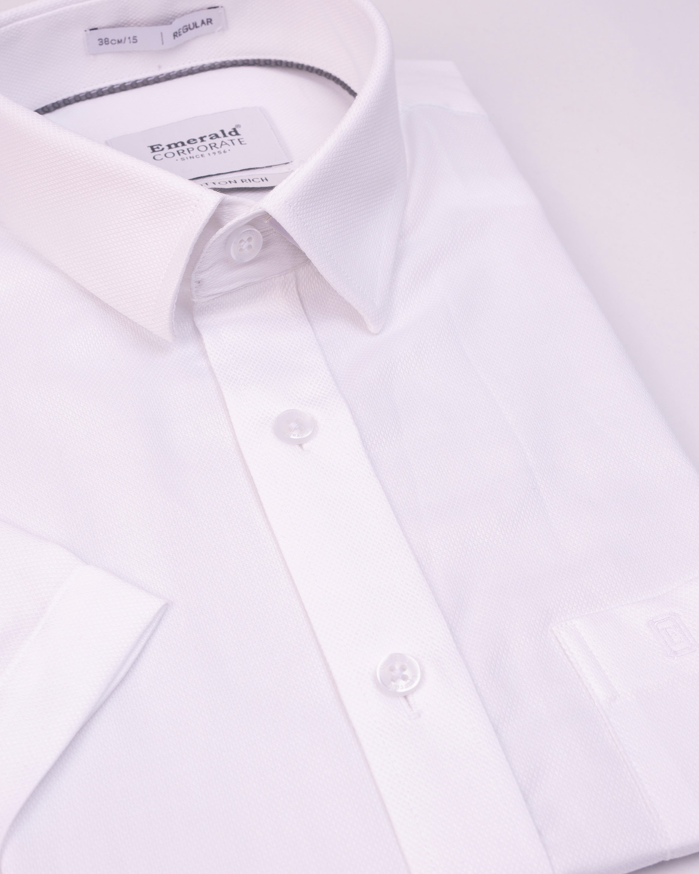 Emerald Corporate Dobby Regular Fit-Fog