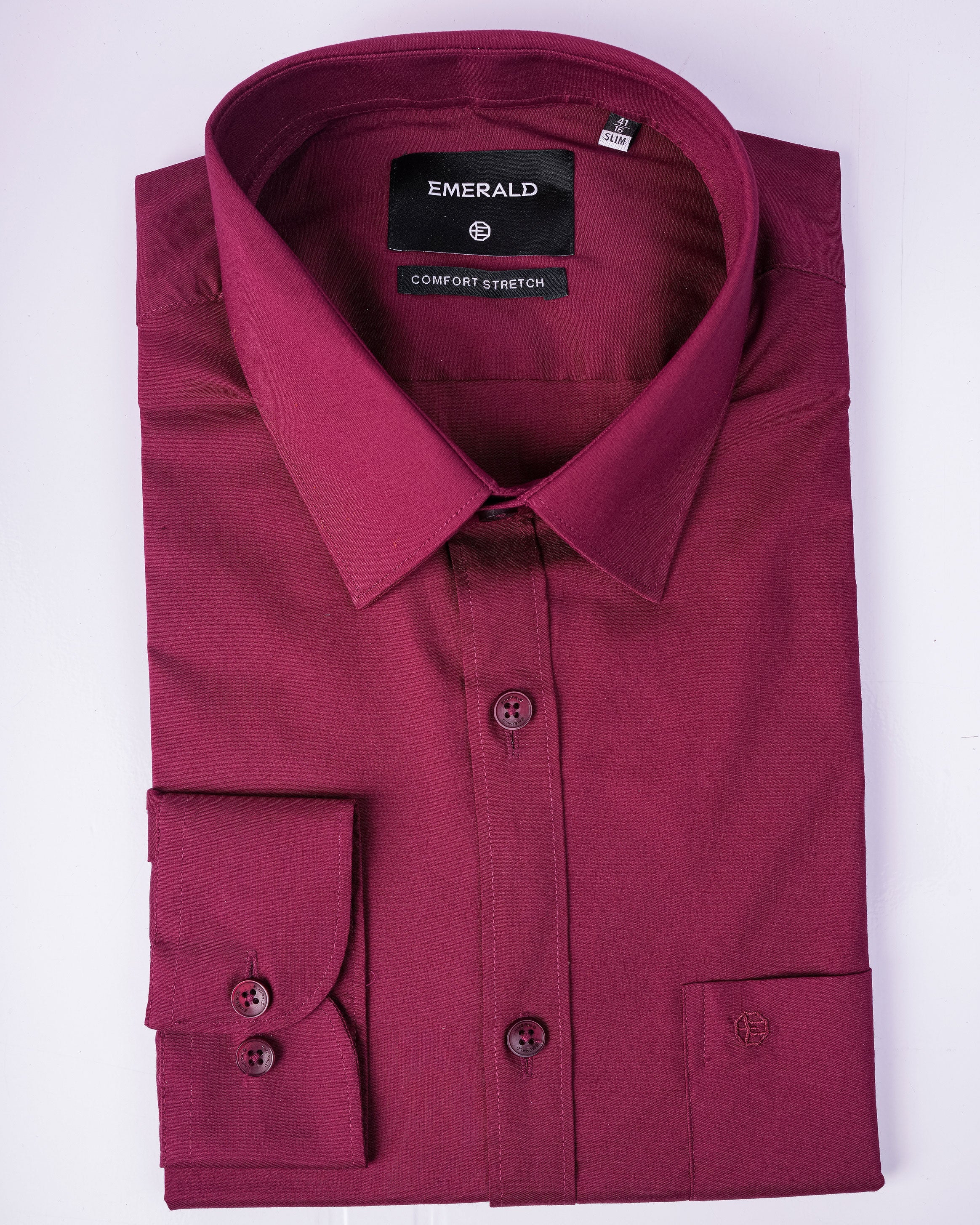 Emerald Formal Dark Plain Slim Fit - Persian Red