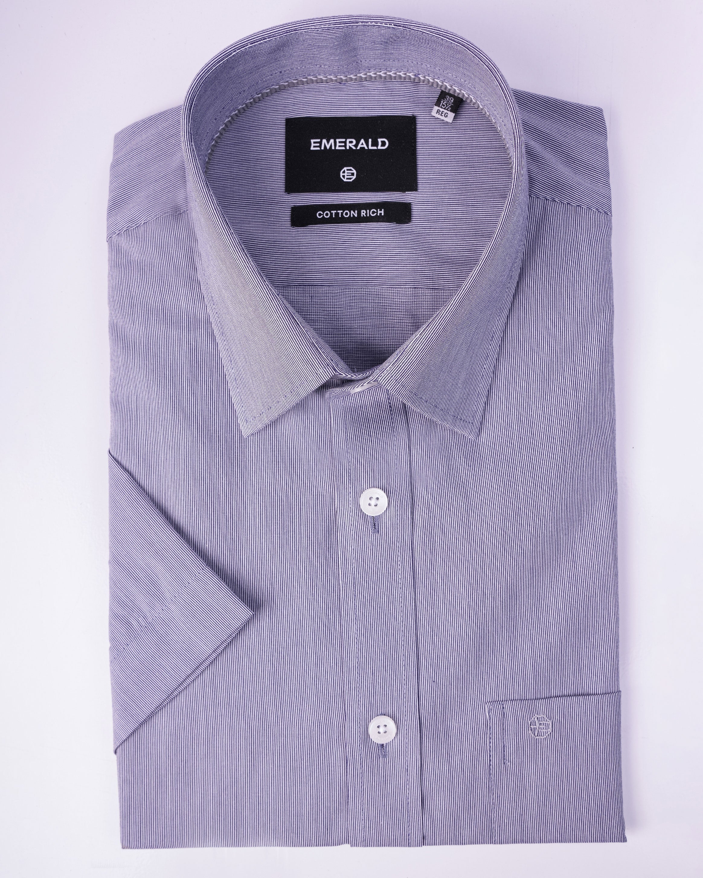 Emerald Corporate Pique Dobby Regular Fit - Dark Denim
