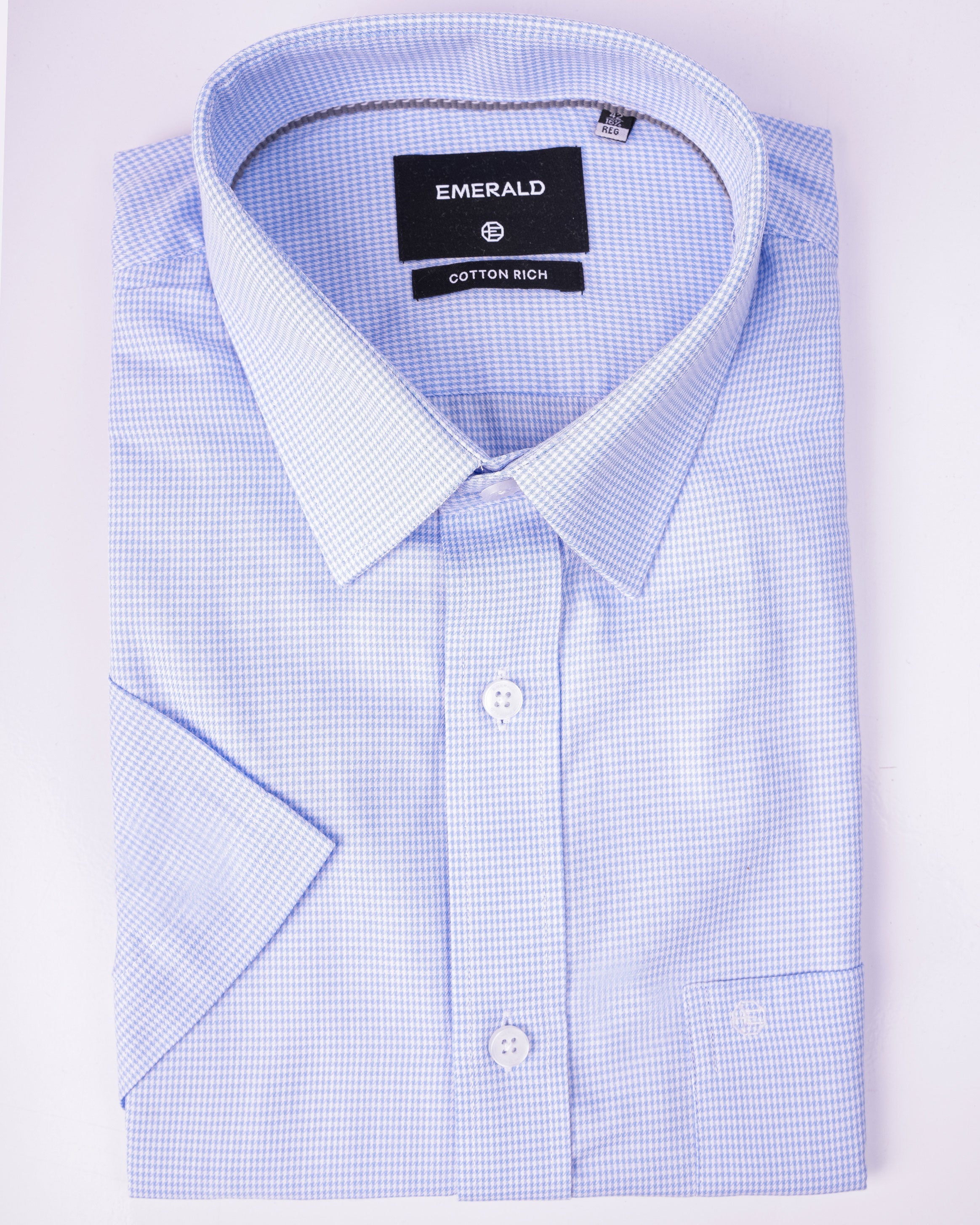 Emerald Corporate Houndstooth Regular Fit - Cashmere Blue