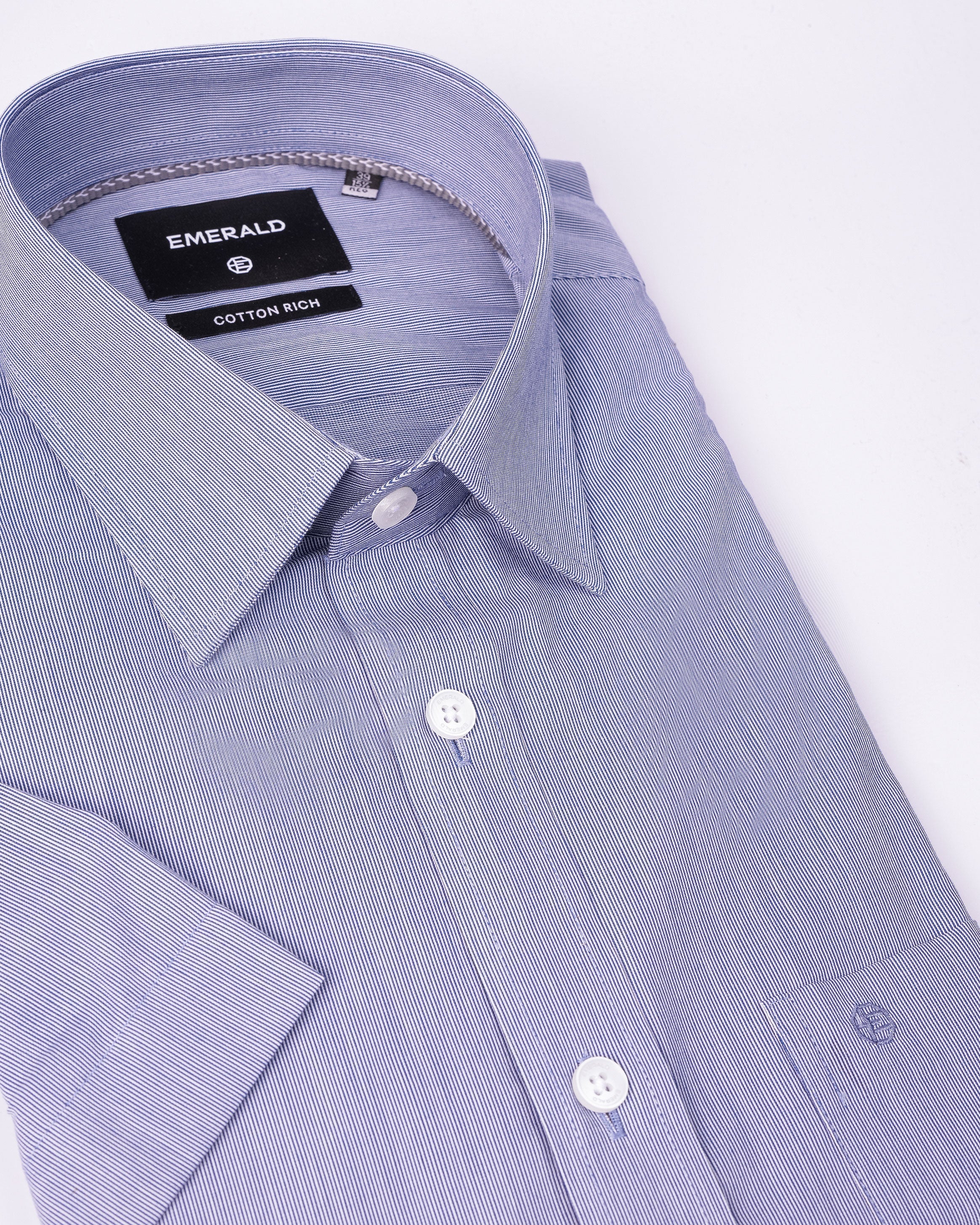 Emerald Corporate Pique Dobby Regular Fit - Navy