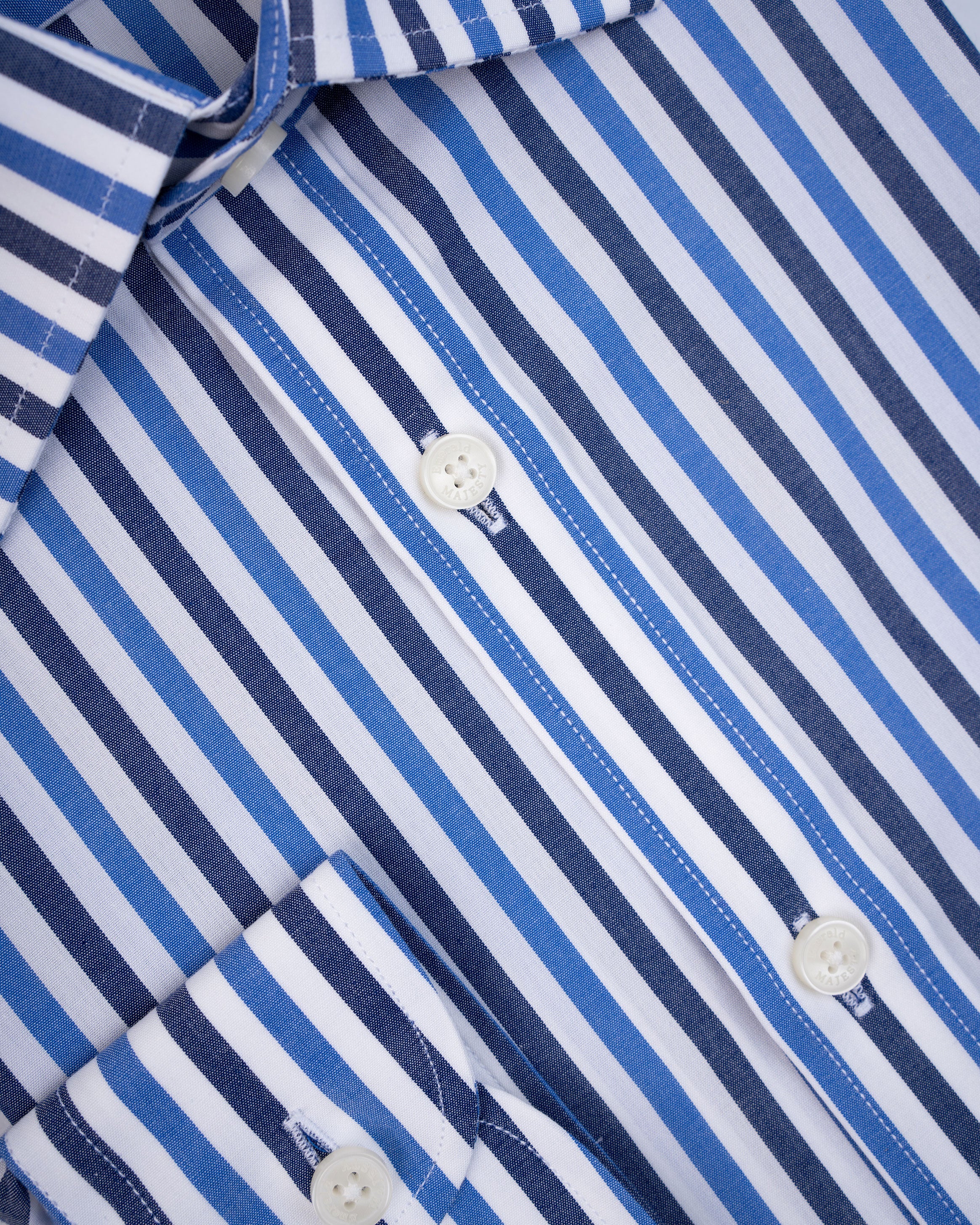 Emerald Majesty Stripe Slim Fit-Cosmic Blue