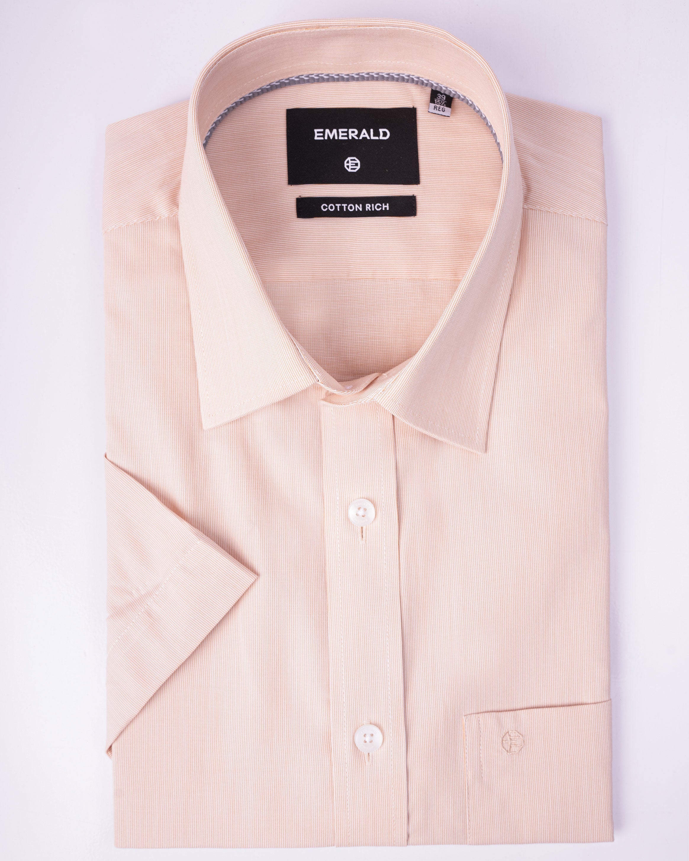 Emerald Corporate Pique Dobby Regular Fit - Brown Doeskin