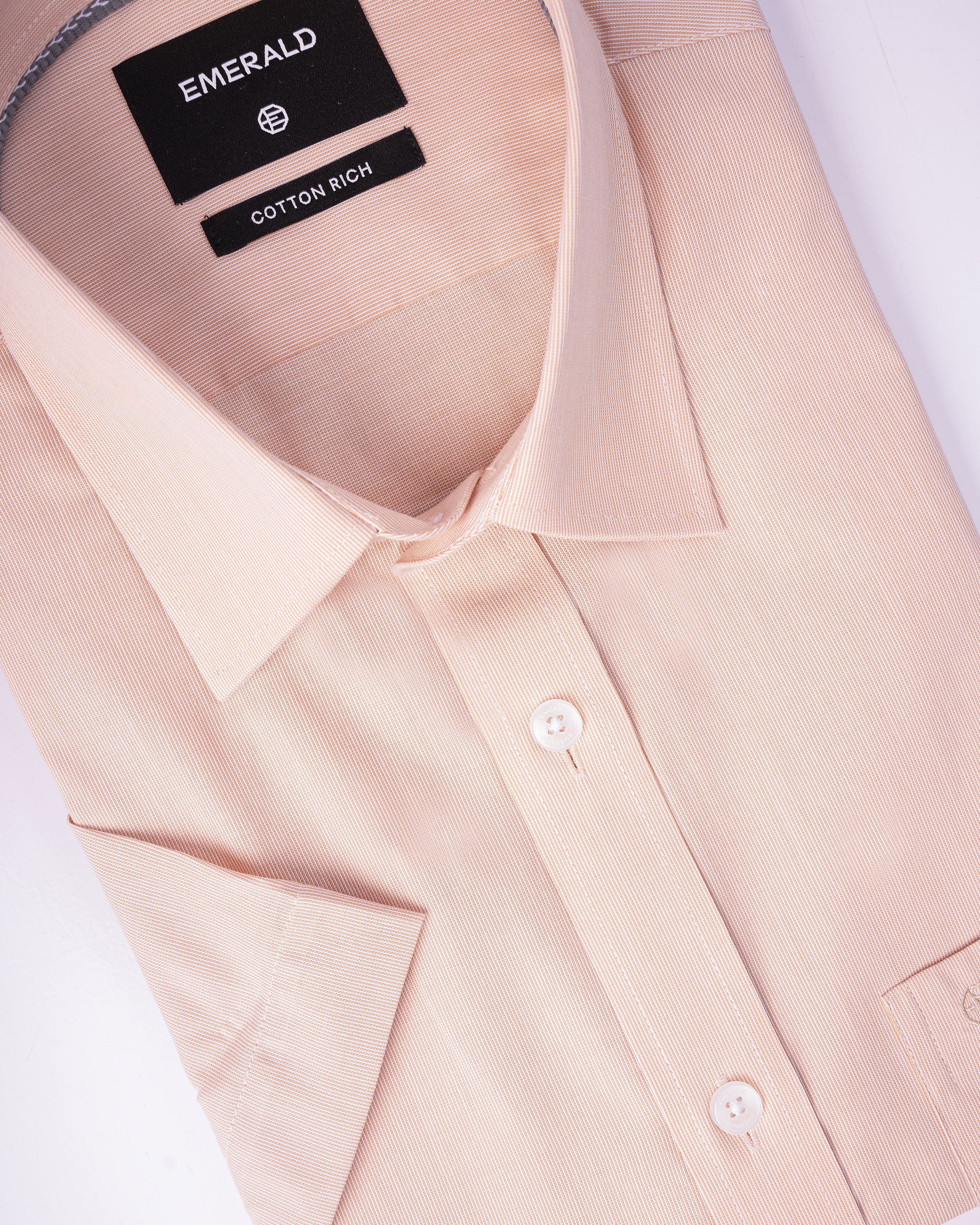 Emerald Corporate Pique Dobby Regular Fit - Brown Doeskin