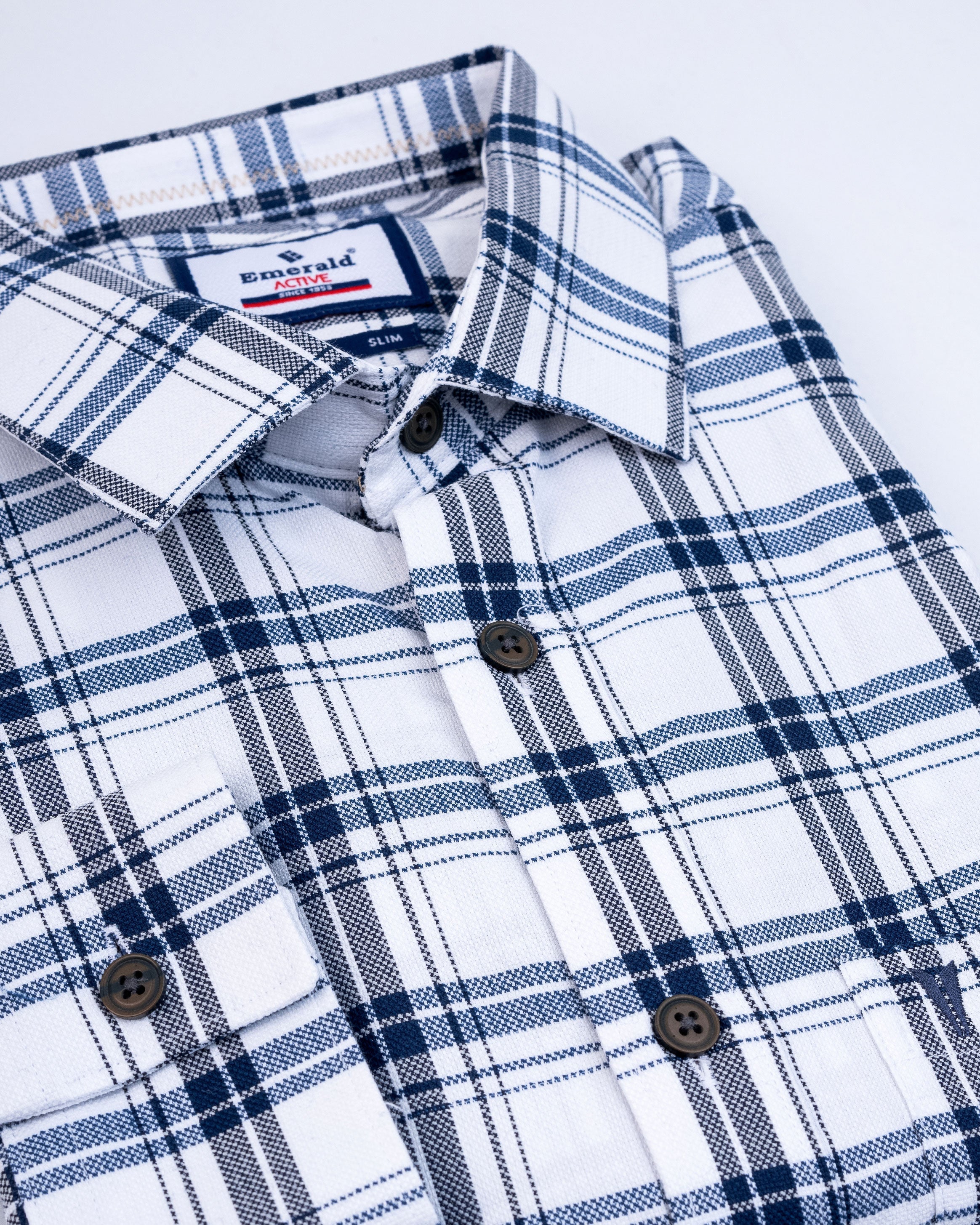 Emerald Active Checks Slim Fit-Jet Set
